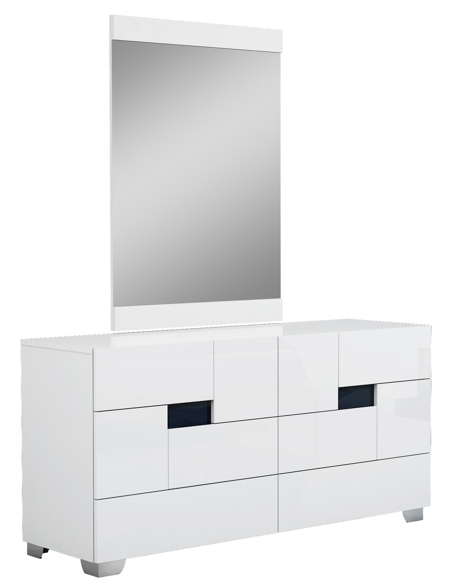 GUF Aria Queen Size Bedroom Set - White, 4 Pieces