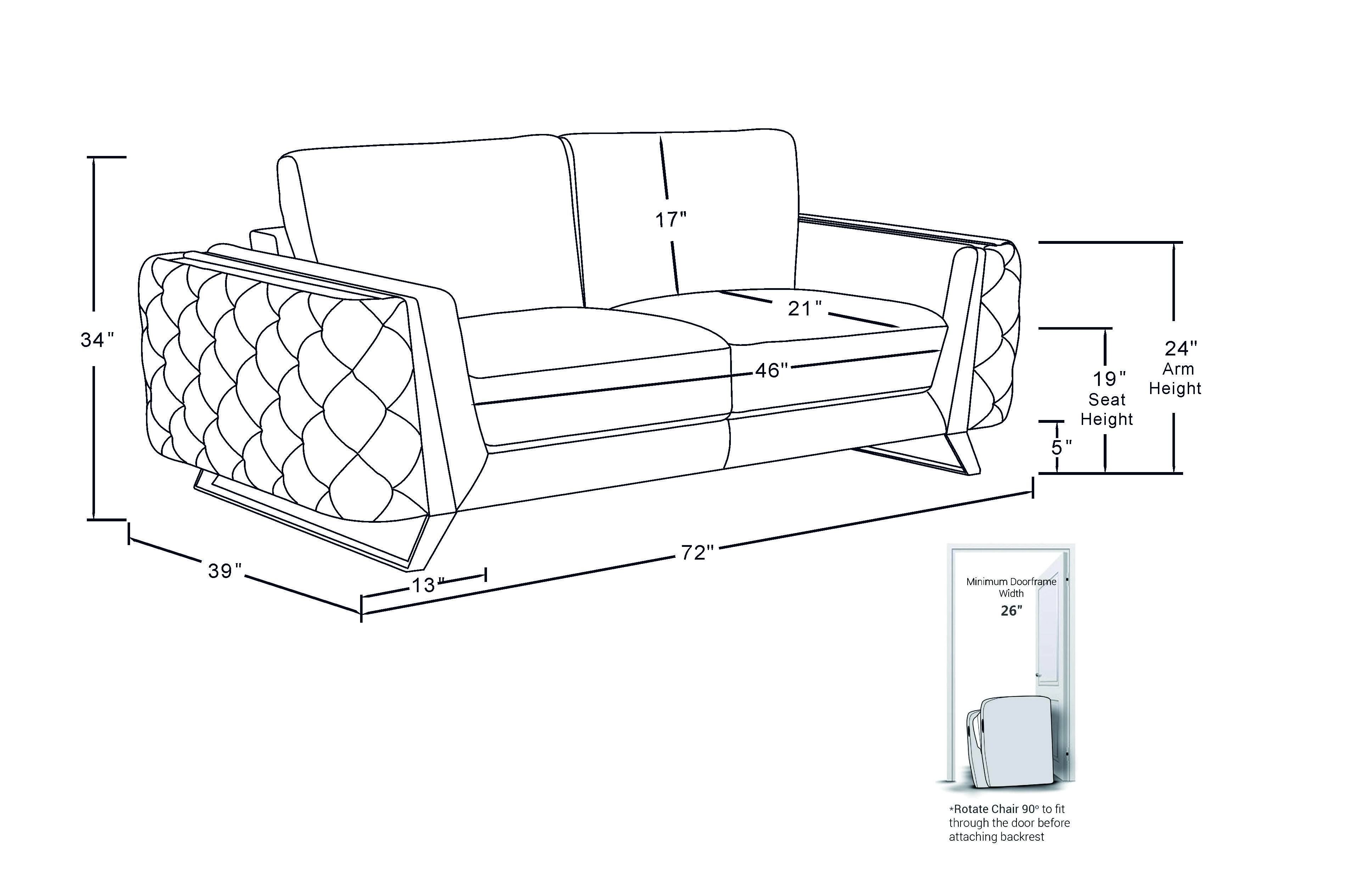 GUF 1051 Loveseat - Beige, Fabric