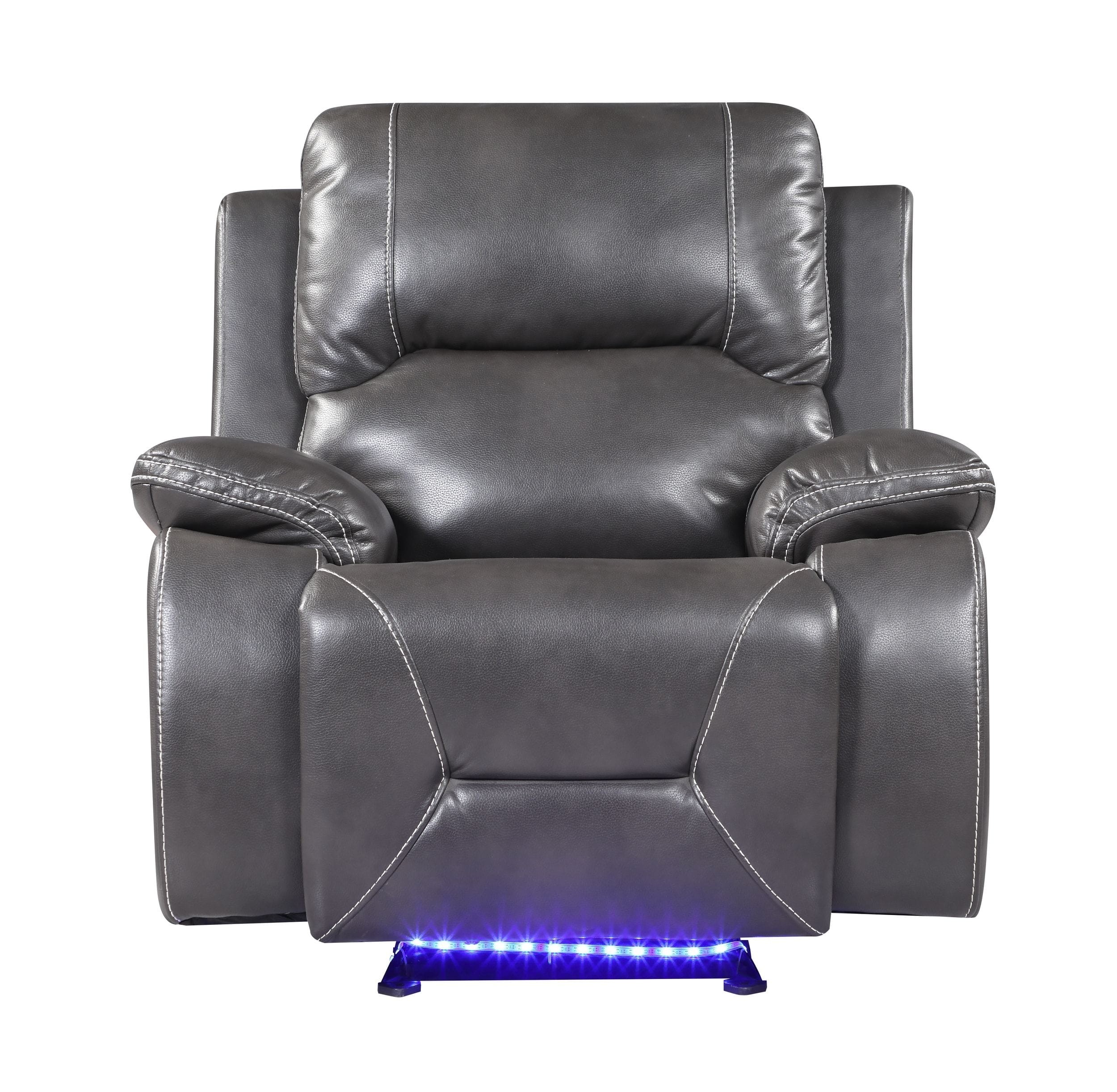 GUF 9422 Power Reclining Chair - Gray, Leather Air