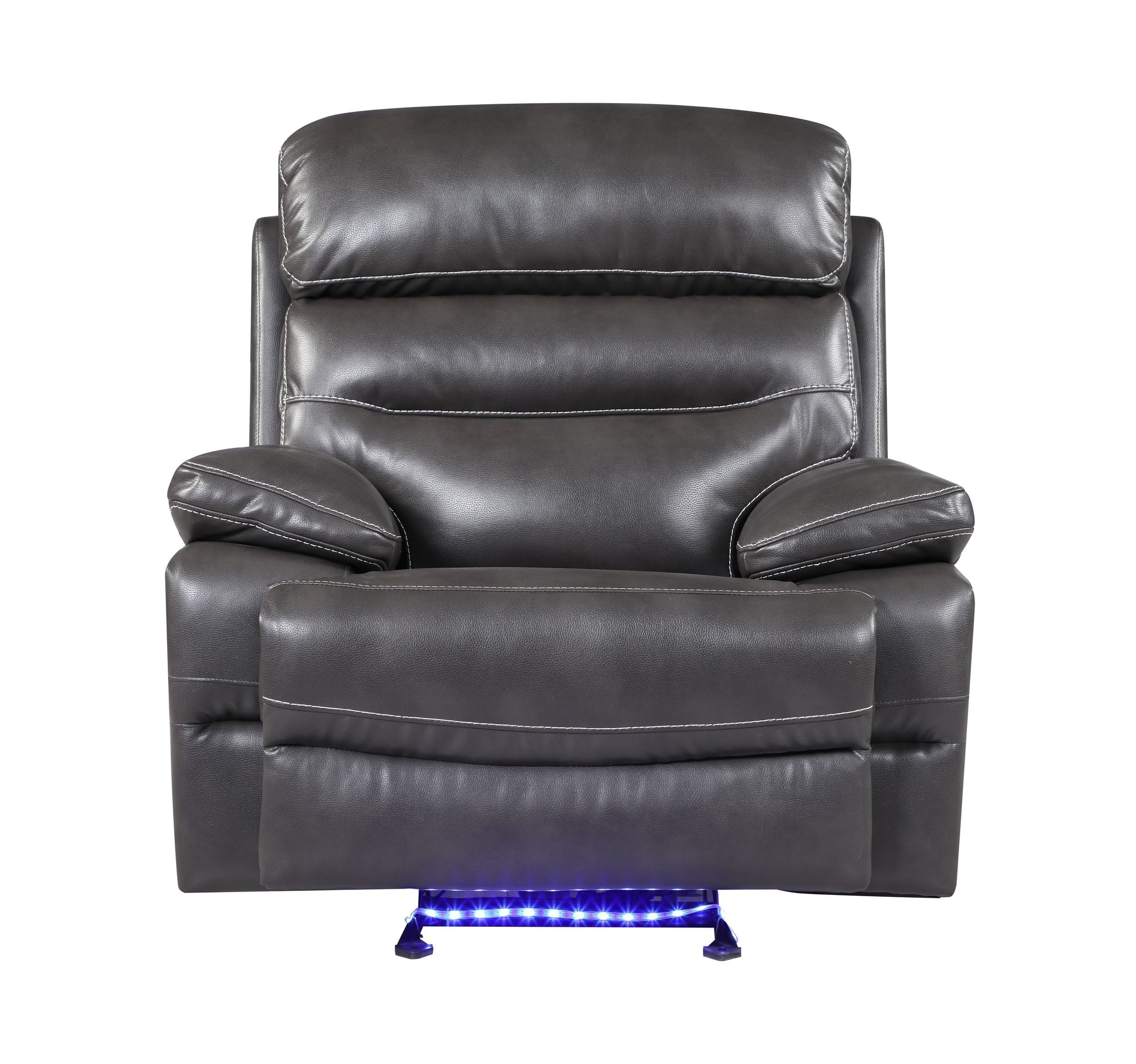 GUF 9442 Power Reclining Chair - Gray, Leather Air