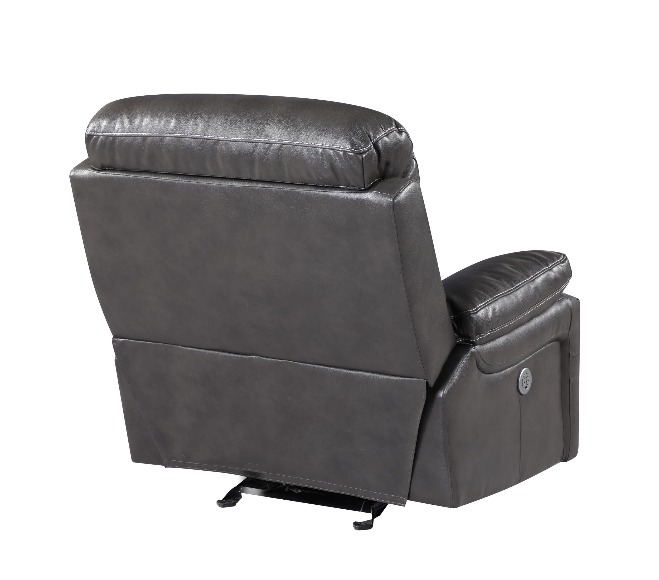 GUF 9442 Power Reclining Chair - Gray, Leather Air