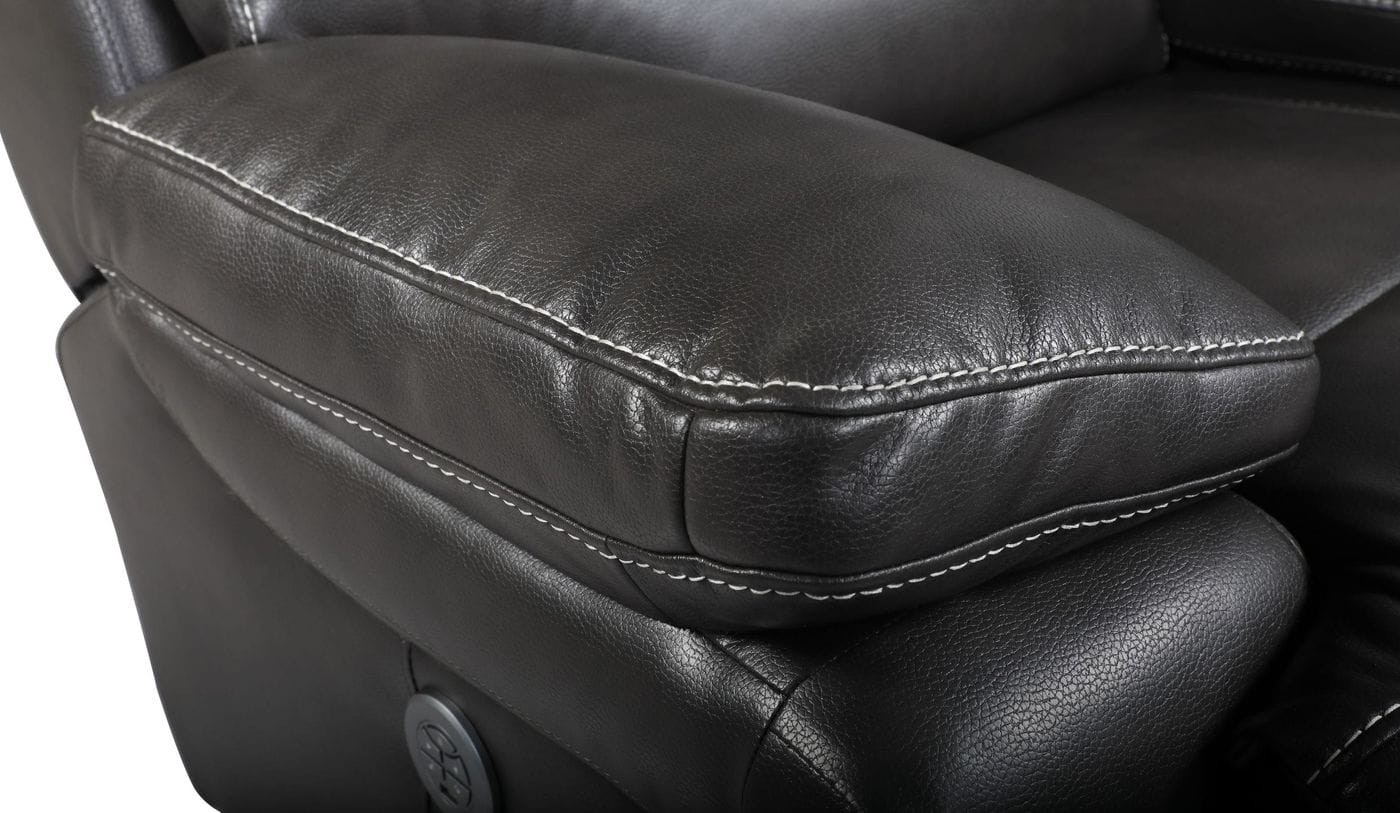 GUF 9442 Power Reclining Chair - Gray, Leather Air