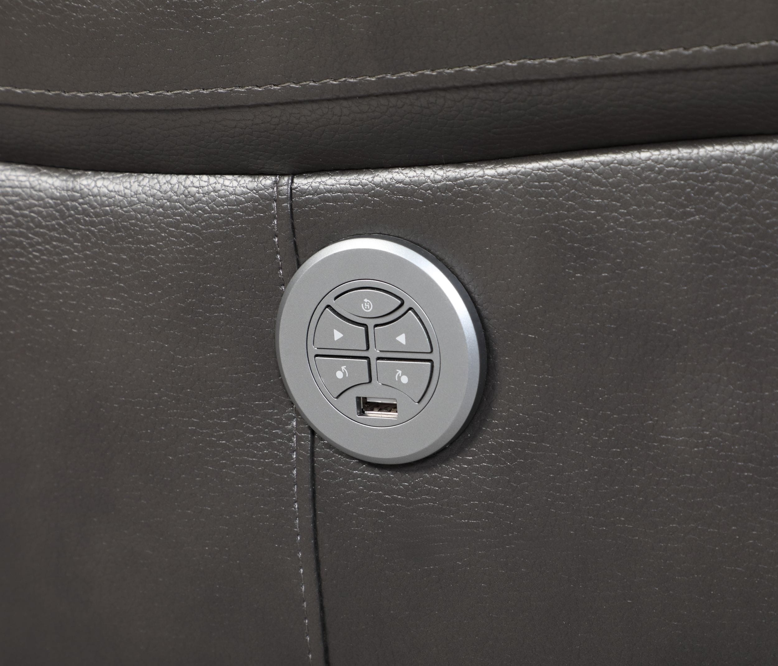 GUF 9442 Power Reclining Chair - Gray, Leather Air