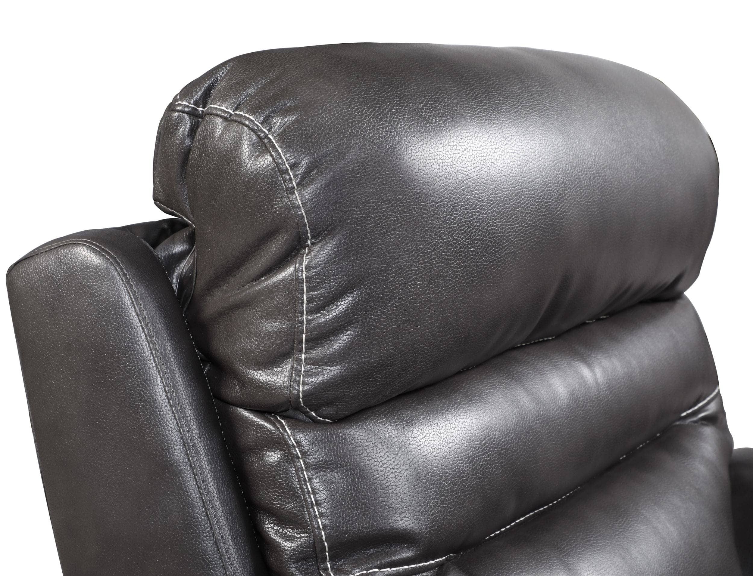 GUF 9442 Power Reclining Chair - Gray, Leather Air