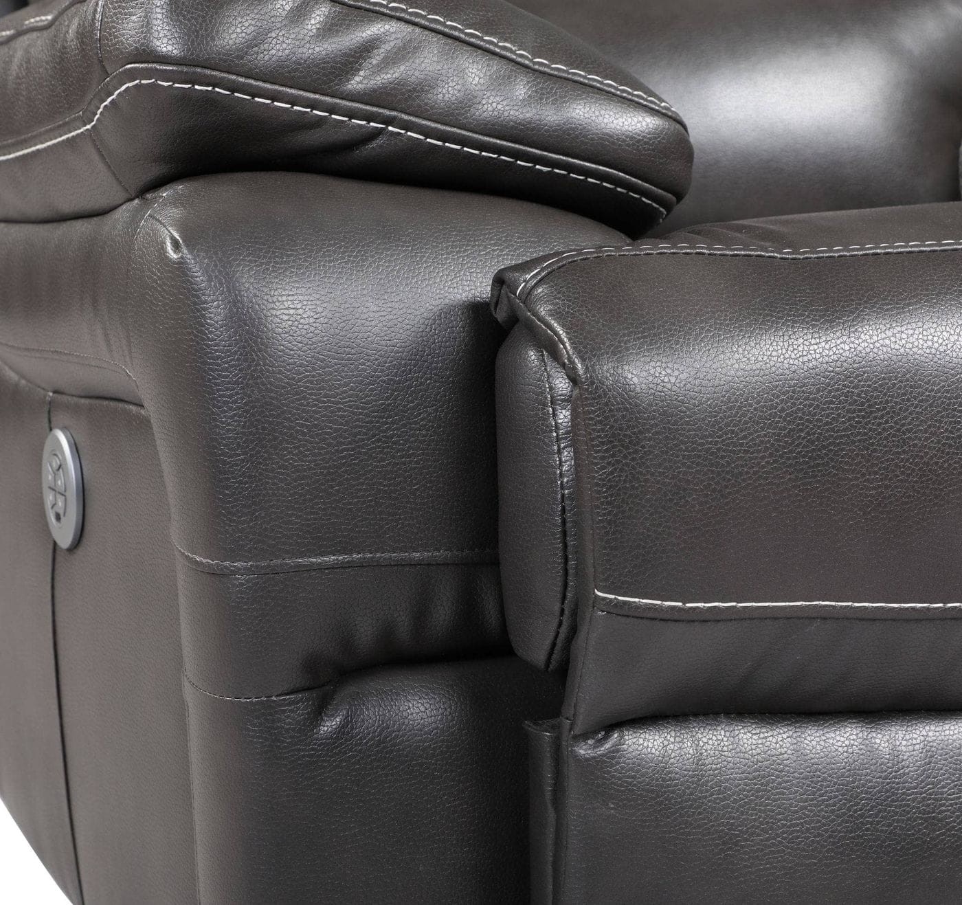 GUF 9442 Power Reclining Chair - Gray, Leather Air