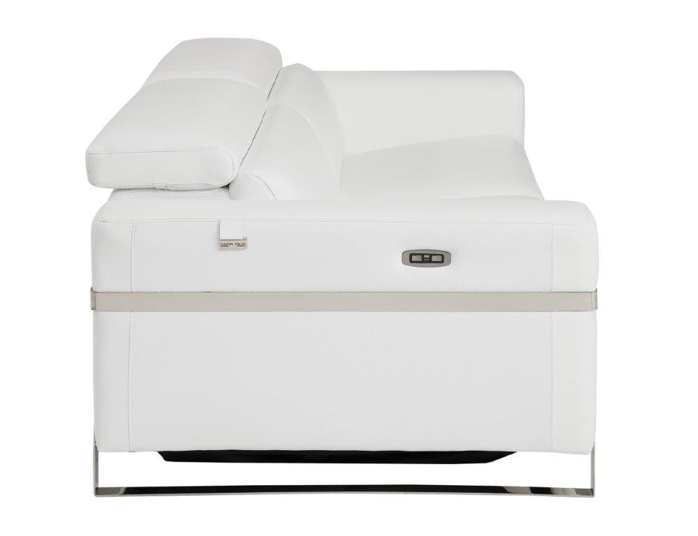 GUF 990 Power Reclining Loveseat - White, Genuine Italian Leather