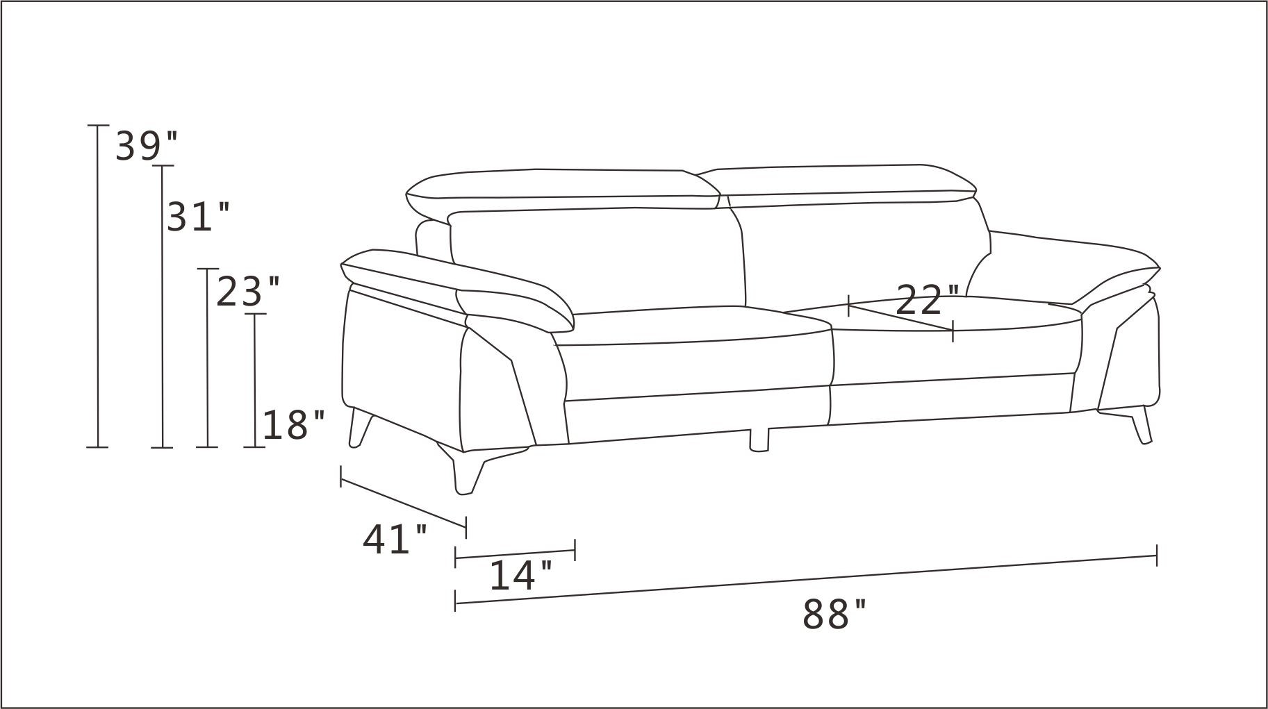 GUF 727 Sofa - White, Genuine Italian Leather