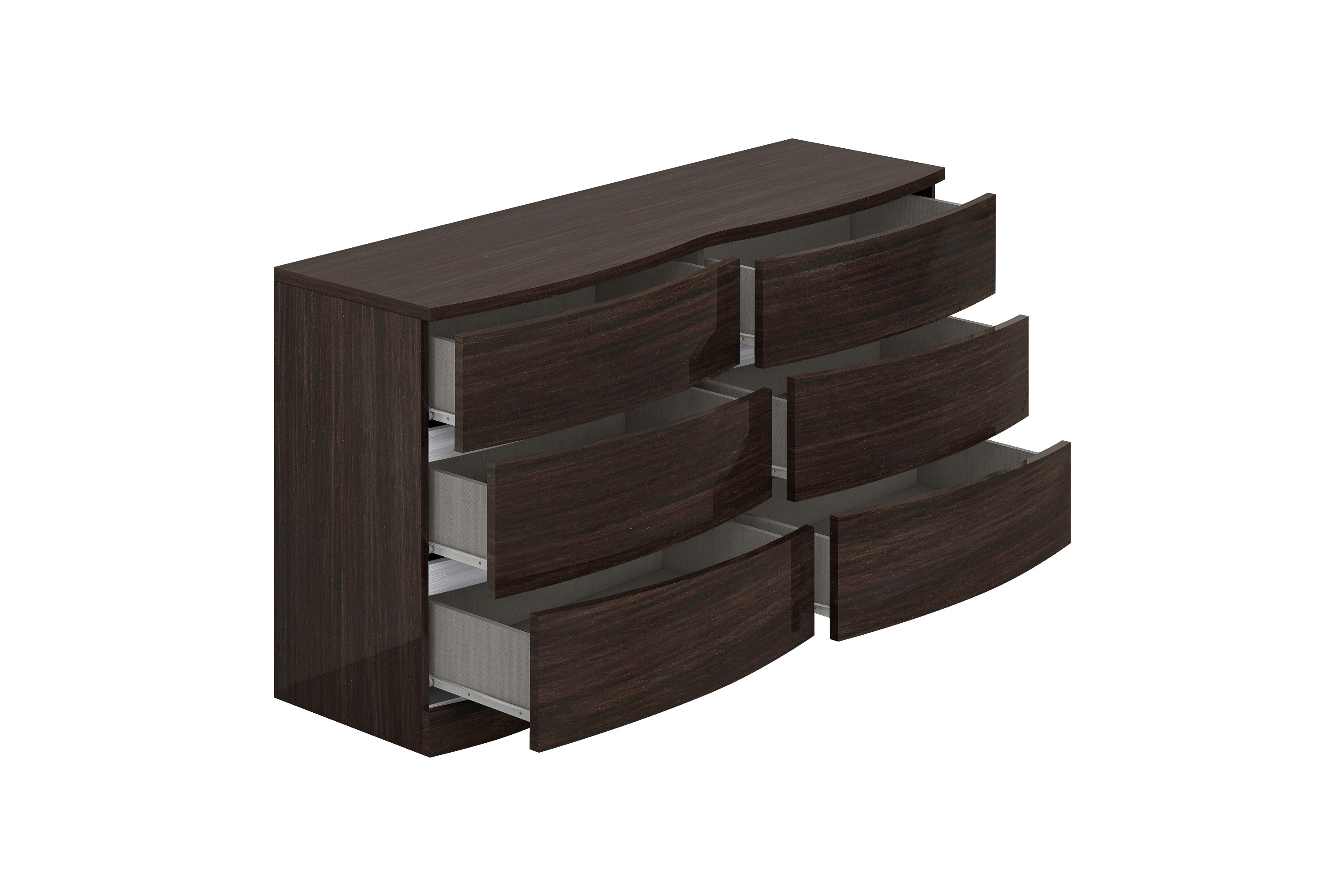 GUF Wynn Queen Size Bedroom Set - Wenge, 4 Pieces