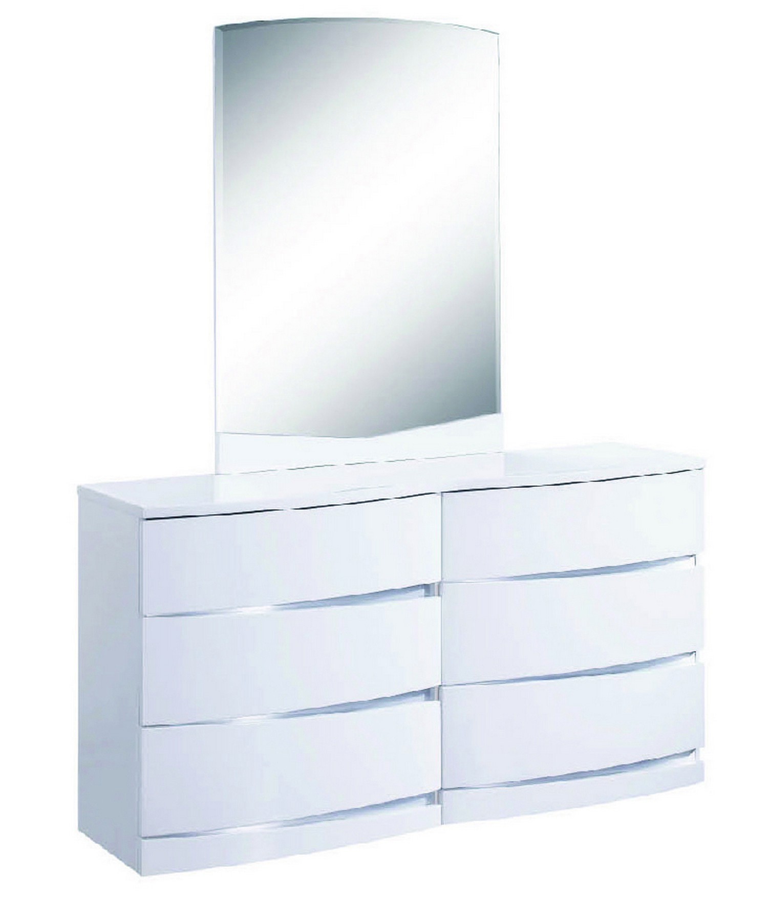 GUF Wynn Queen Size Bedroom Set - White, 4 Pieces