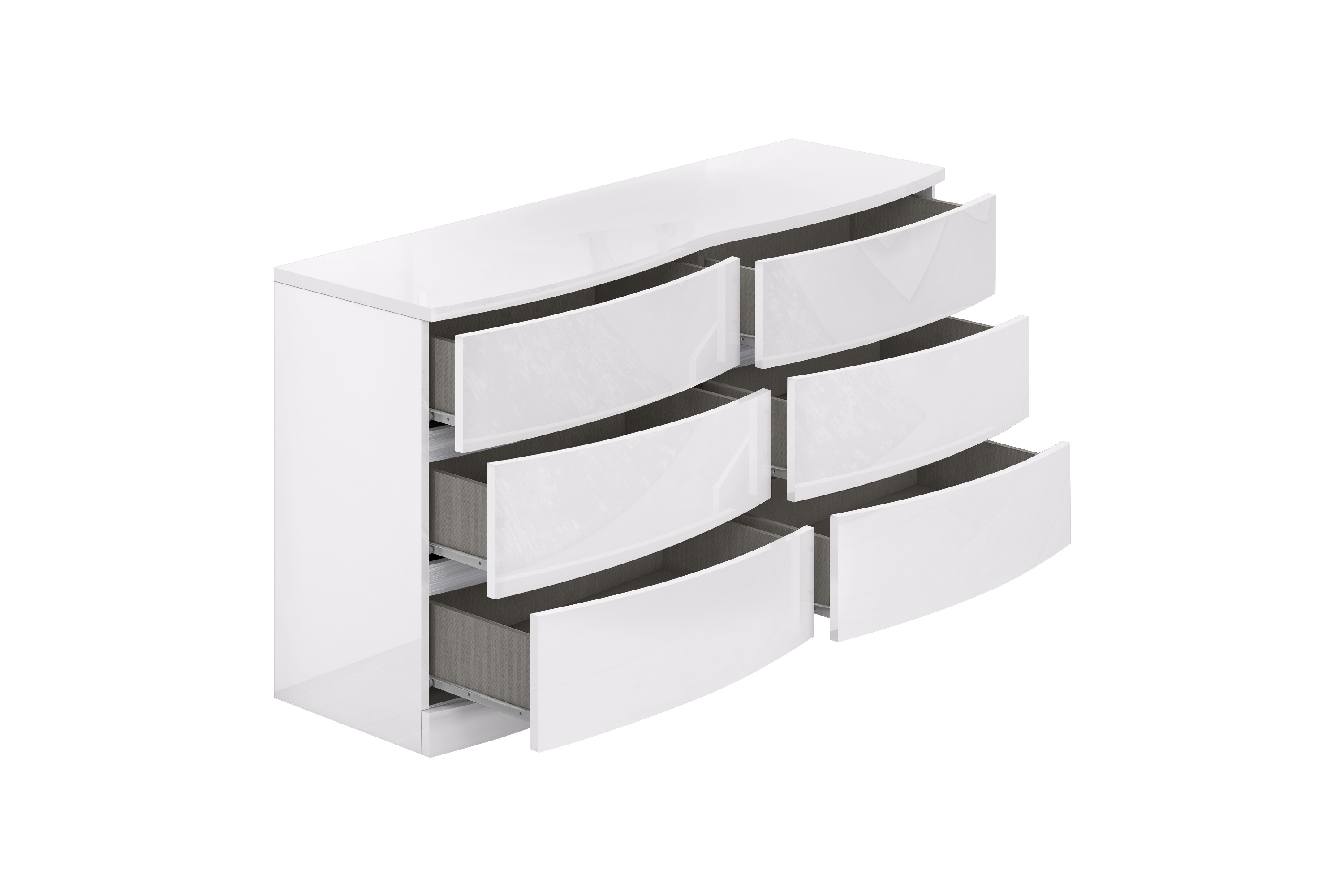 GUF Wynn Queen Size Bedroom Set - White, 4 Pieces