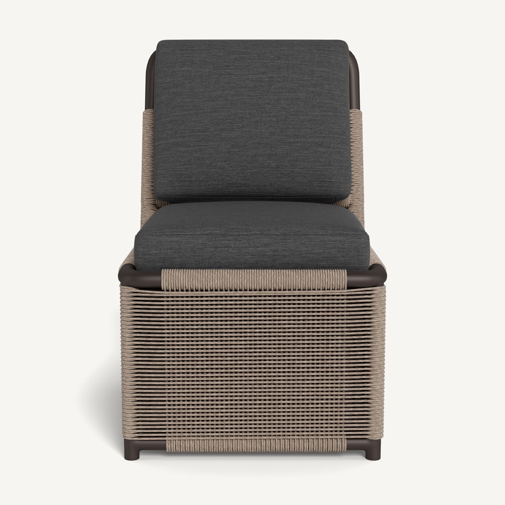 Harbour Formentera Armless Dining Chair - Aluminum Bronze / Lisos Grafito / Twisted Rope Dune