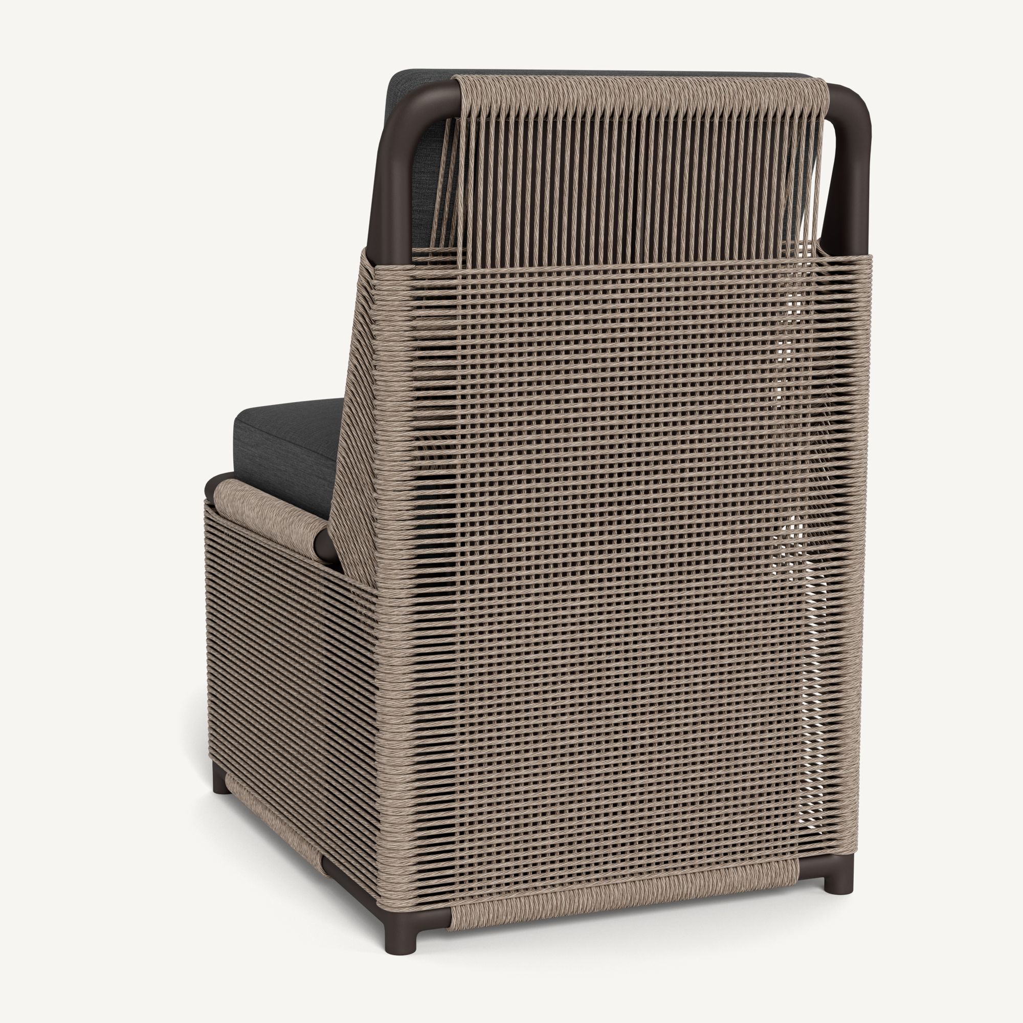 Harbour Formentera Armless Dining Chair - Aluminum Bronze / Lisos Grafito / Twisted Rope Dune