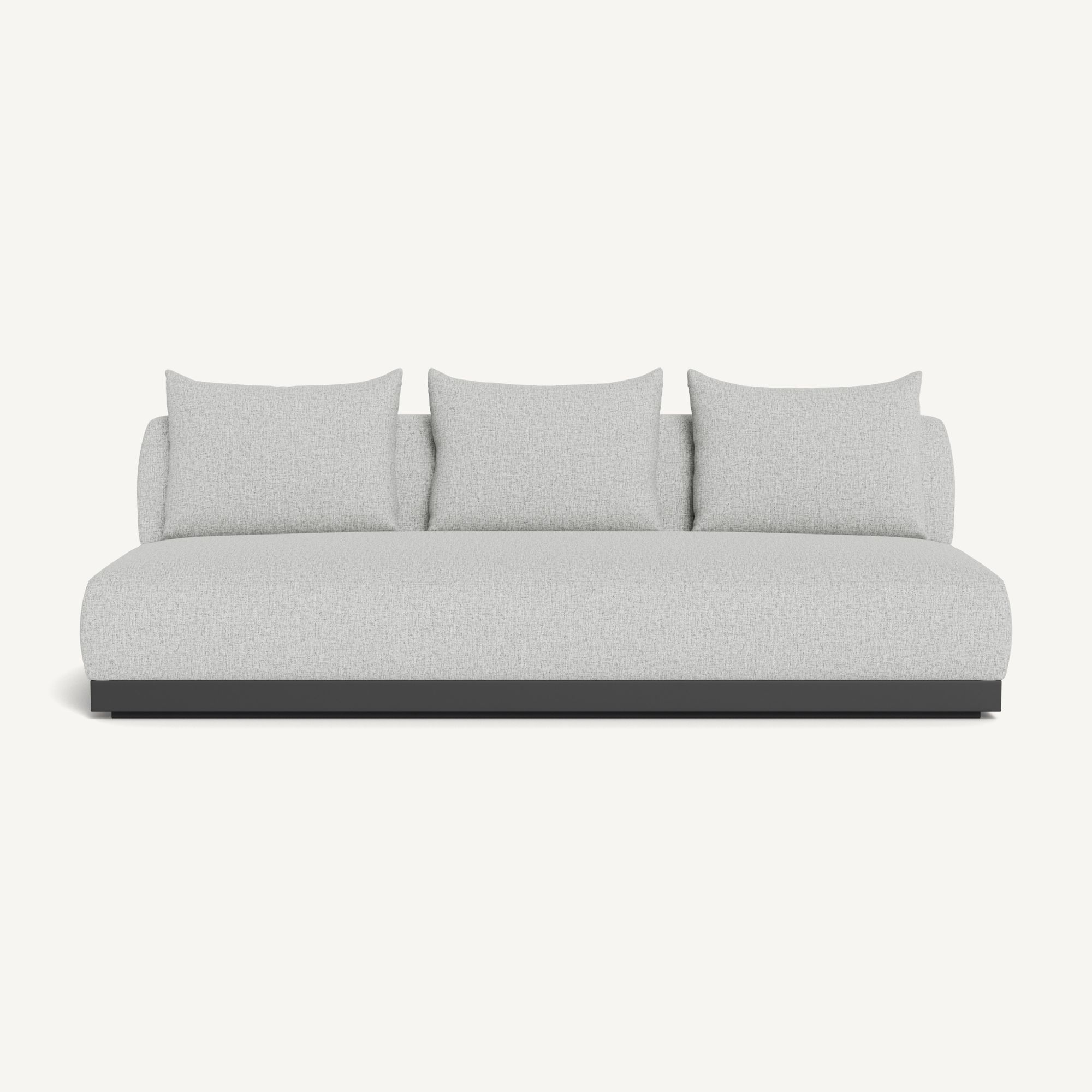 Harbour Amalfi 3 Seat Armless Sofa - Aluminum Asteroid / Copacabana Sand