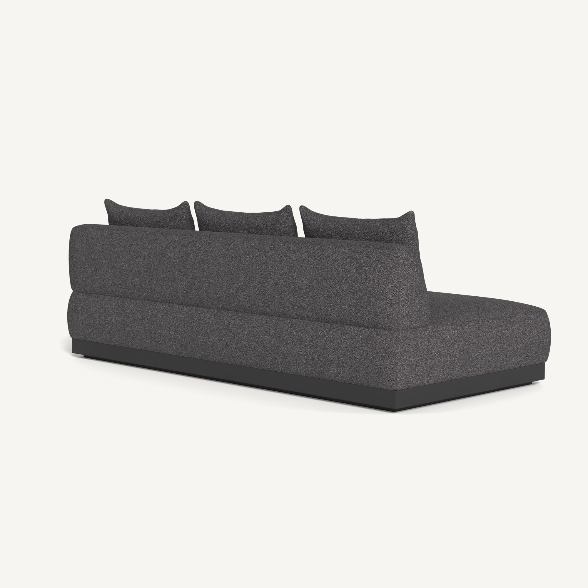Harbour Amalfi 3 Seat Armless Sofa - Aluminum Asteroid / Riviera Slate