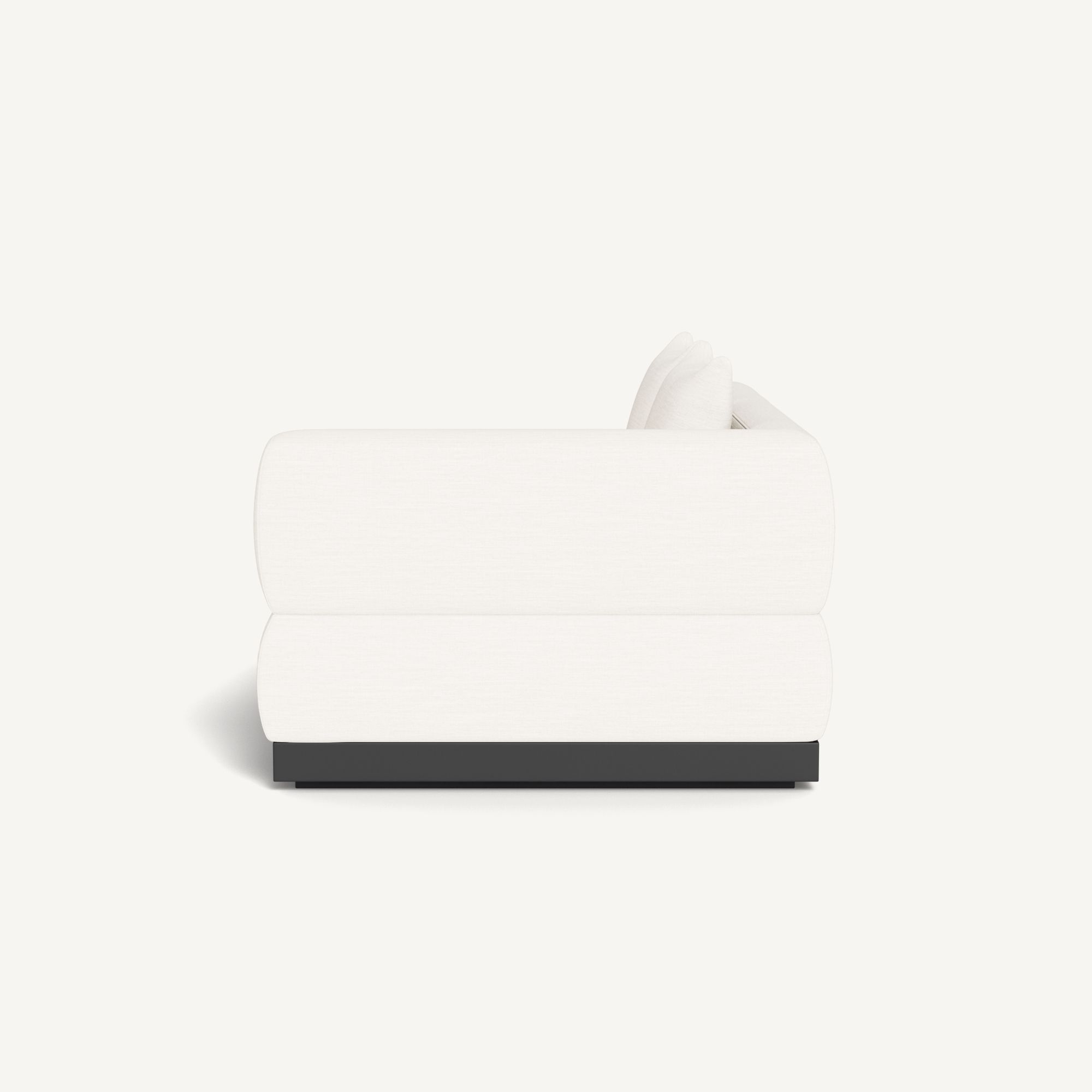 Harbour Amalfi 2 Seat 1 Arm Right - Aluminum Asteroid / Panama Blanco