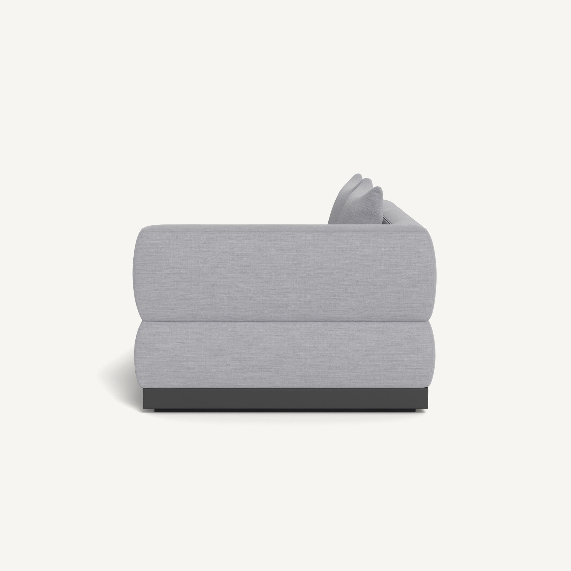 Harbour Amalfi 2 Seat 1 Arm Right - Aluminum Asteroid / Panama Cloud