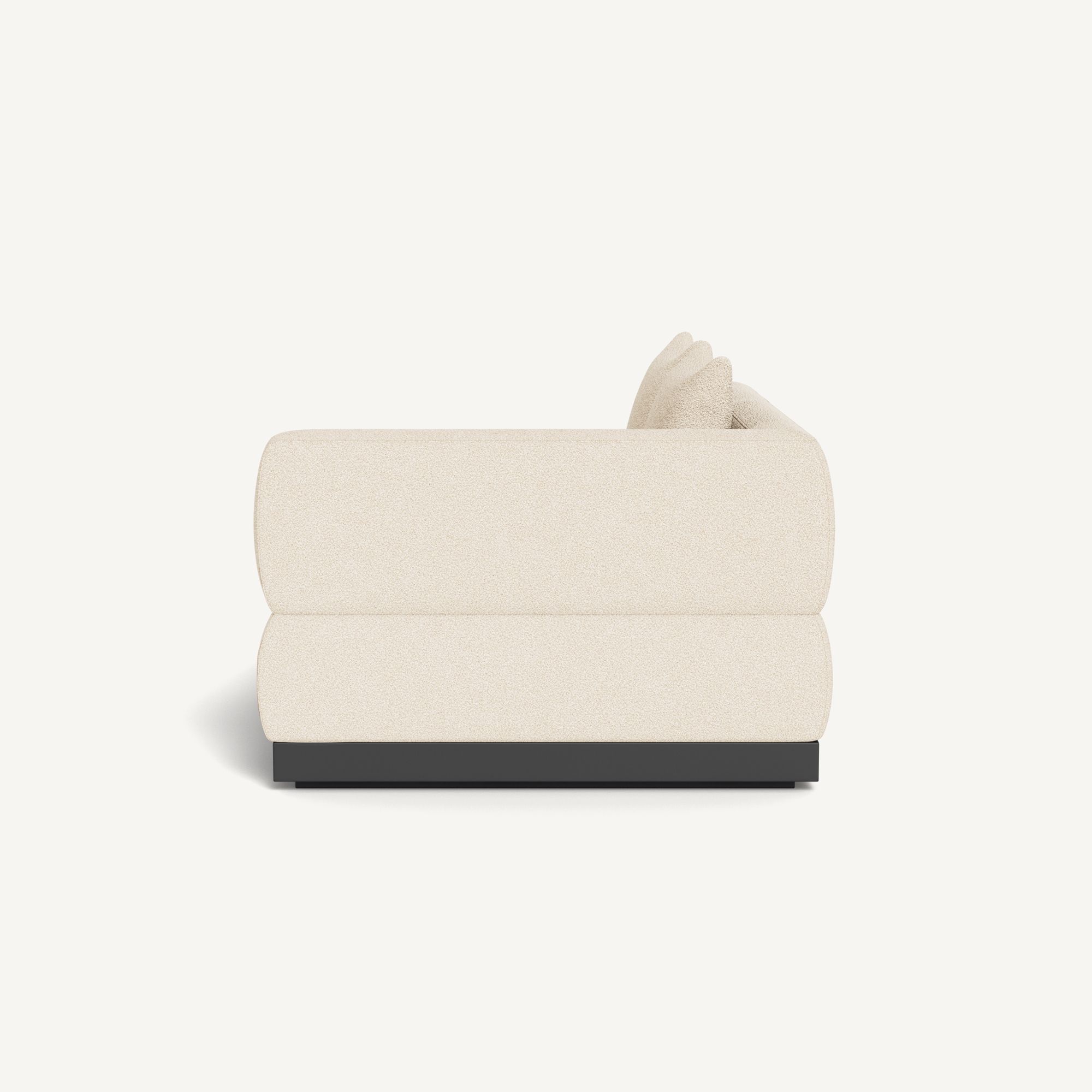 Harbour Amalfi 2 Seat 1 Arm Right - Aluminum Asteroid / Riviera Sand