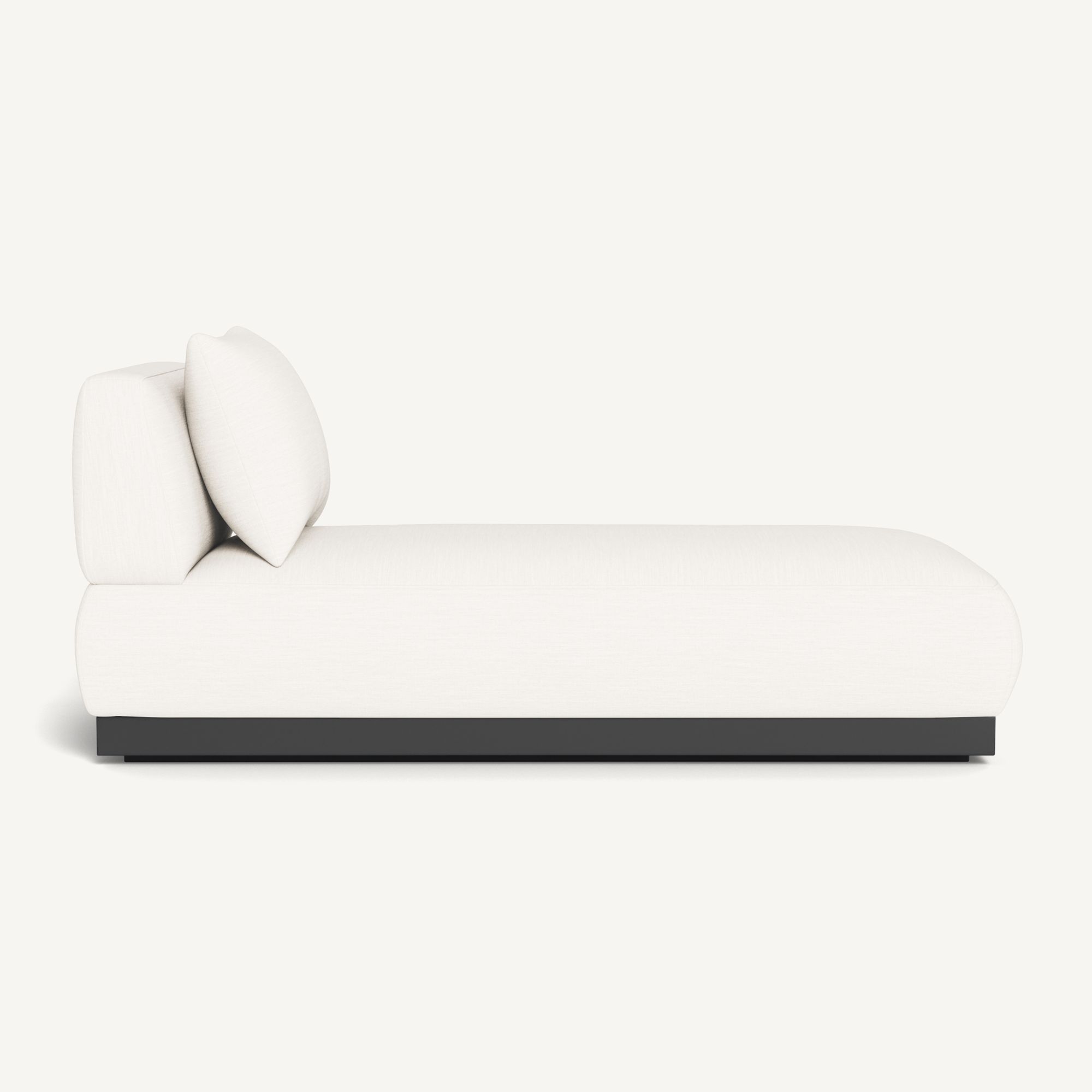 Harbour Amalfi Armless Chaise - Aluminum Asteroid / Panama Blanco