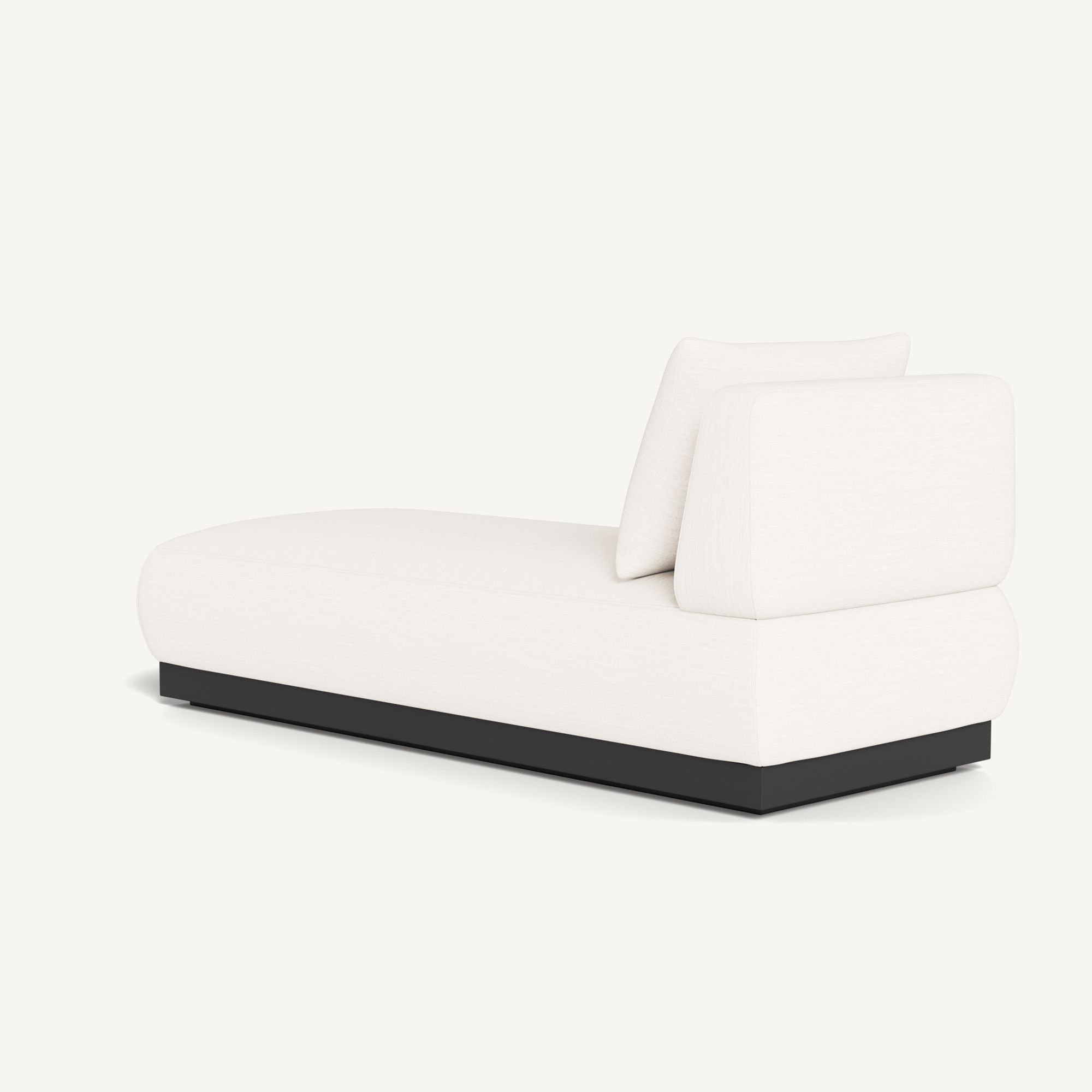 Harbour Amalfi Armless Chaise - Aluminum Asteroid / Panama Blanco