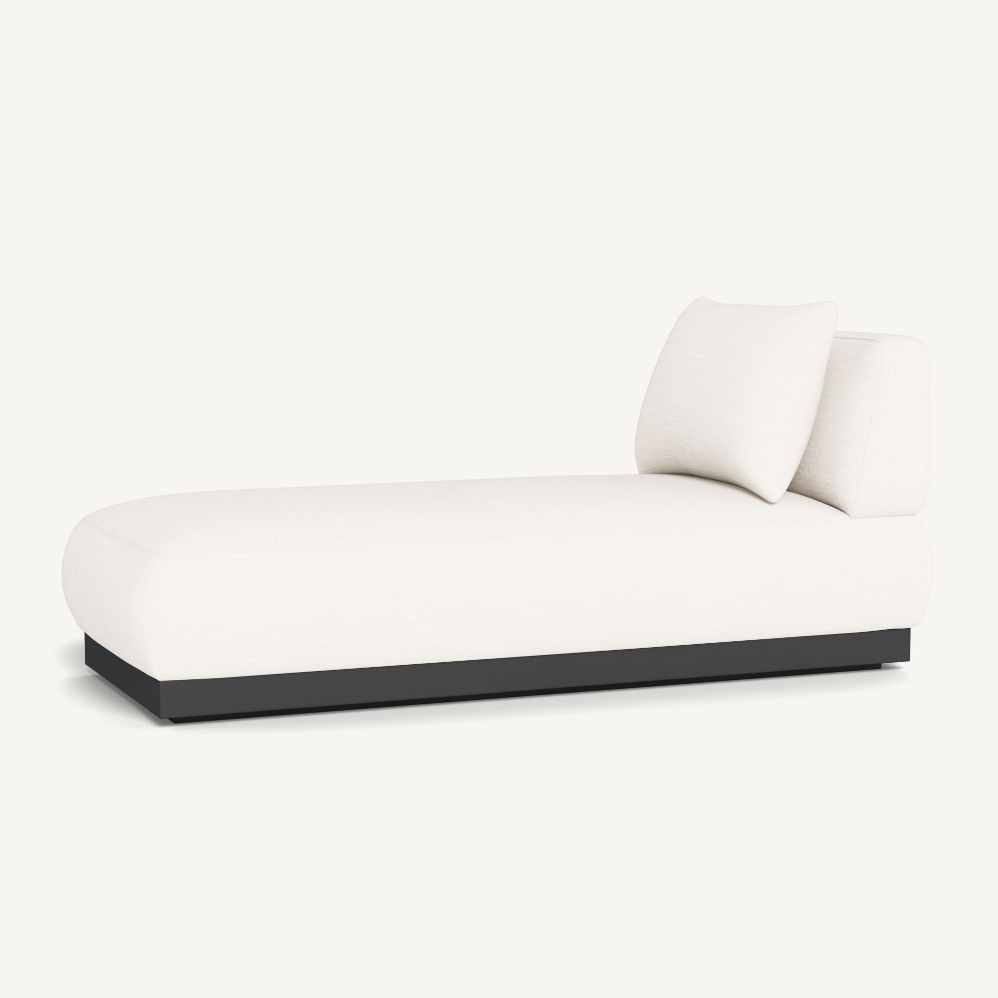 Harbour Amalfi Armless Chaise - Aluminum Asteroid / Panama Blanco