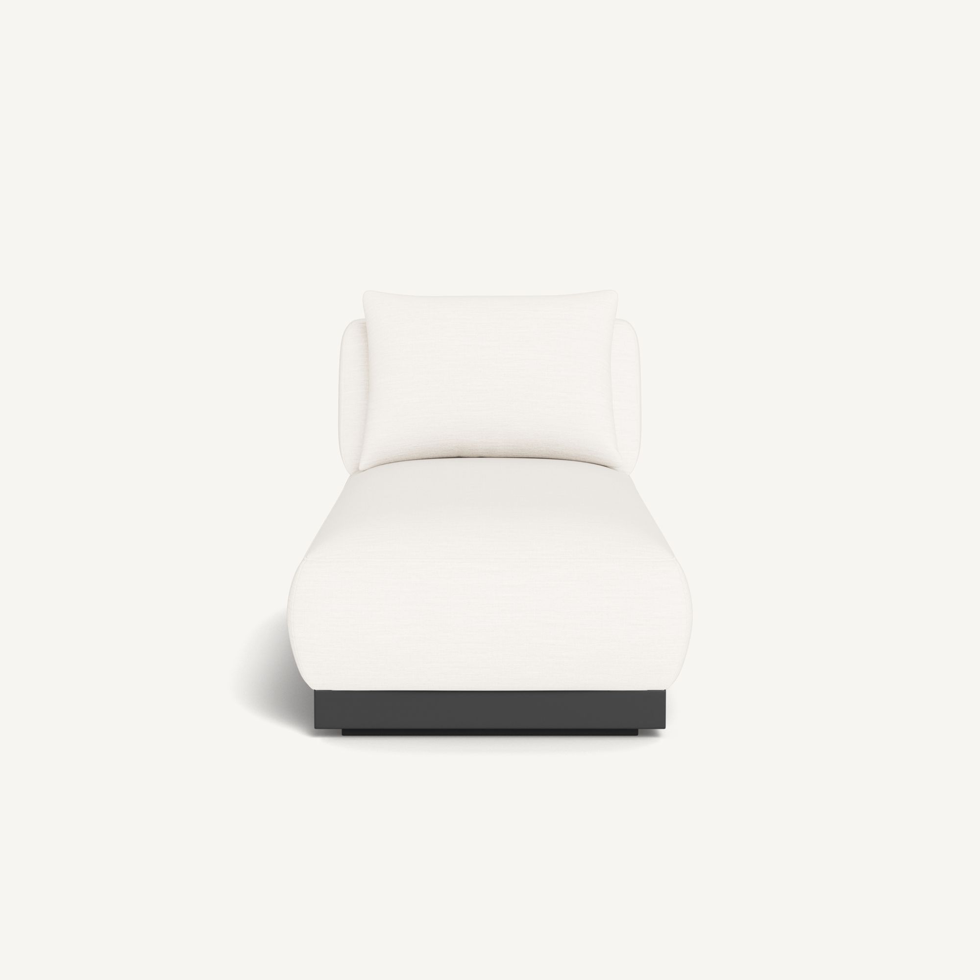 Harbour Amalfi Armless Chaise - Aluminum Asteroid / Panama Blanco