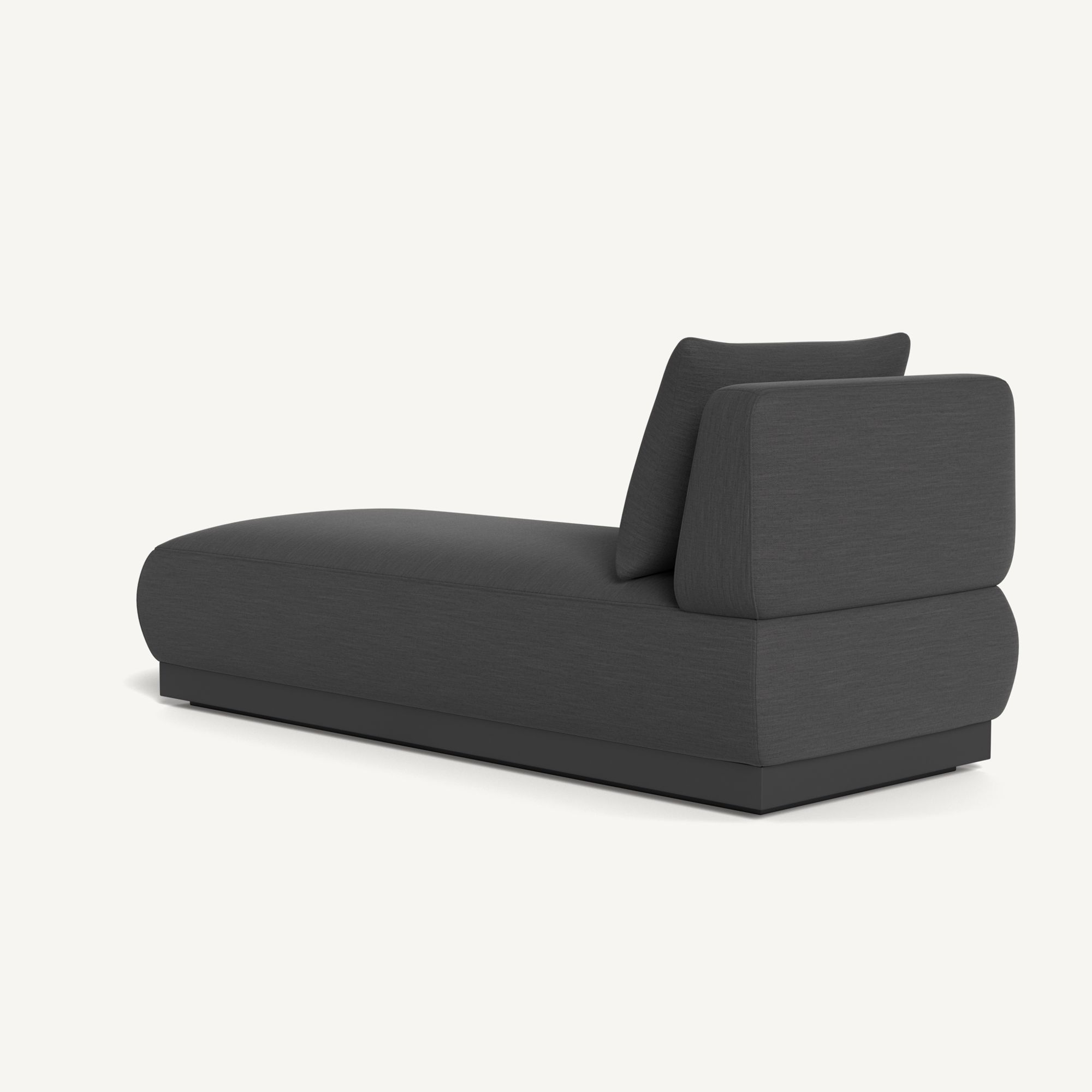 Harbour Amalfi Armless Chaise - Aluminum Asteroid / Panama Grafito