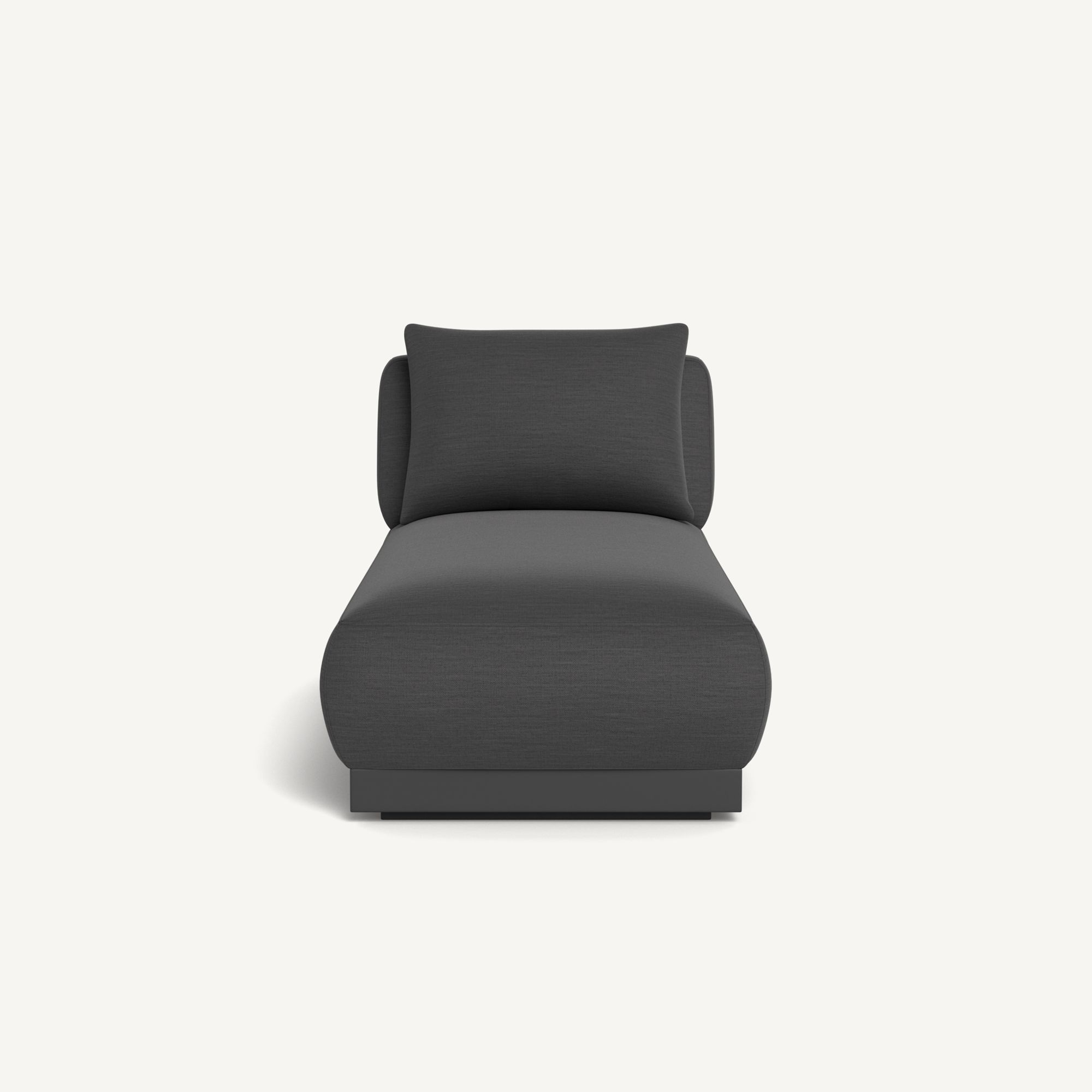 Harbour Amalfi Armless Chaise - Aluminum Asteroid / Panama Grafito