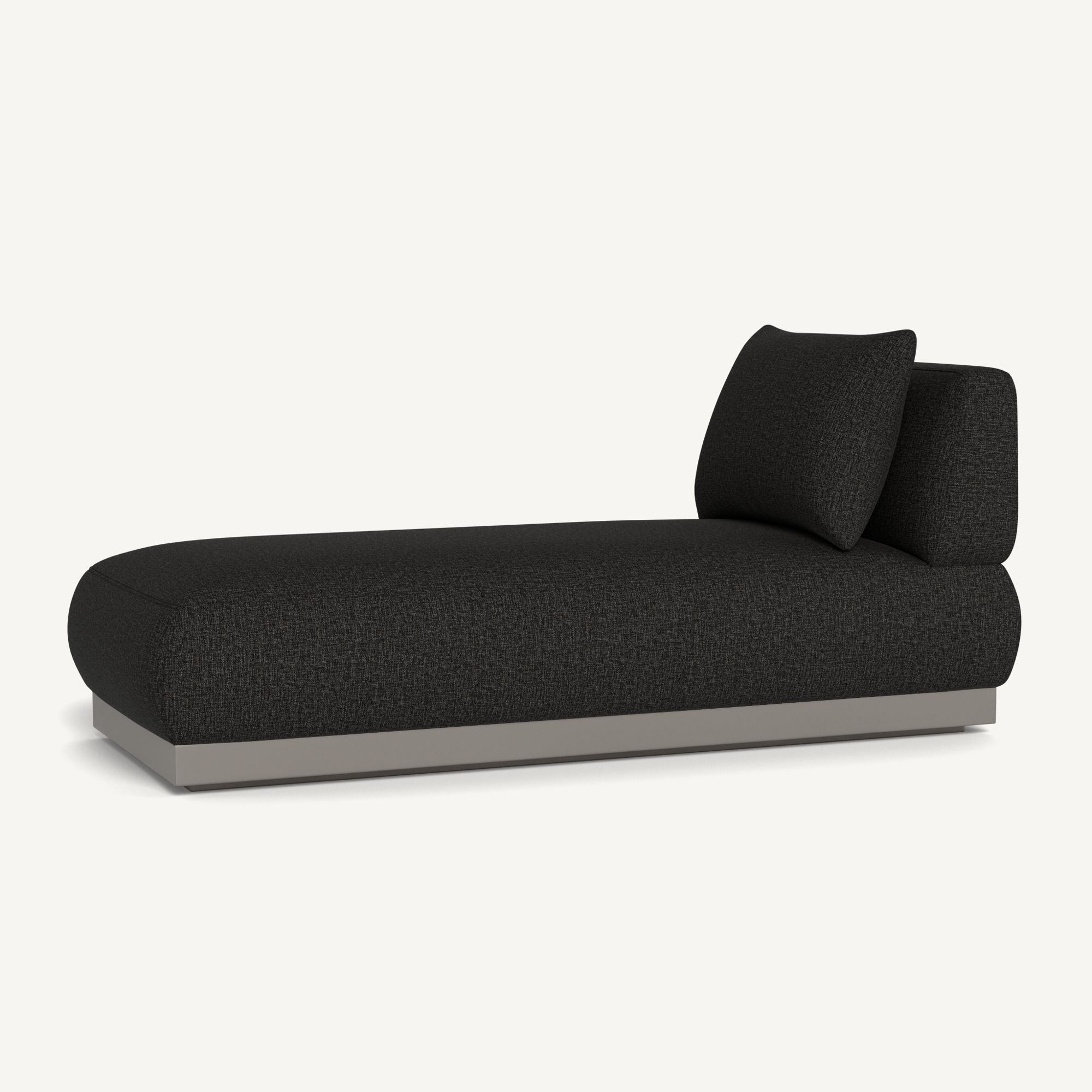 Harbour Amalfi Armless Chaise - Aluminum Taupe / Copacabana Midnight