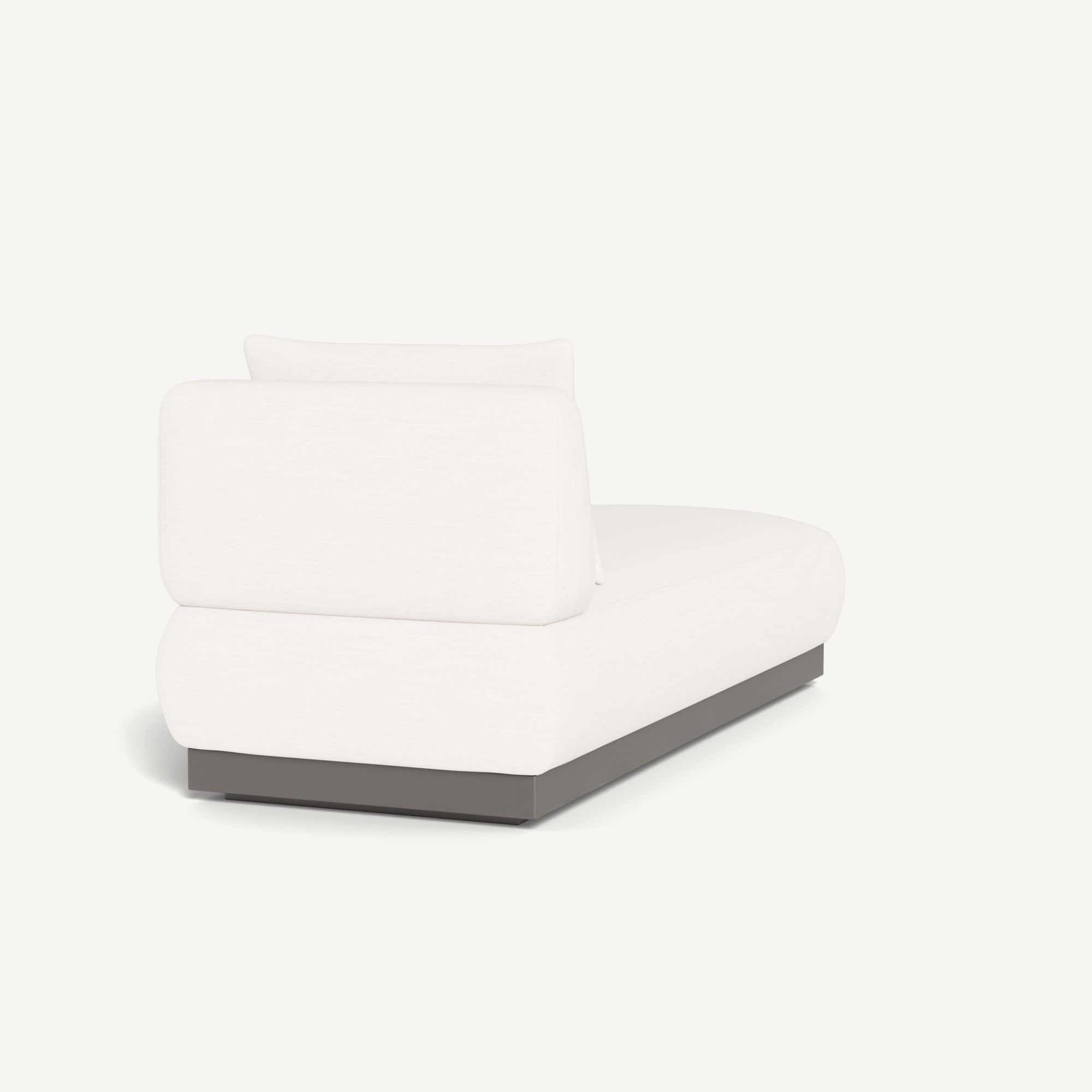 Harbour Amalfi Armless Chaise - Aluminum Taupe / Panama Blanco