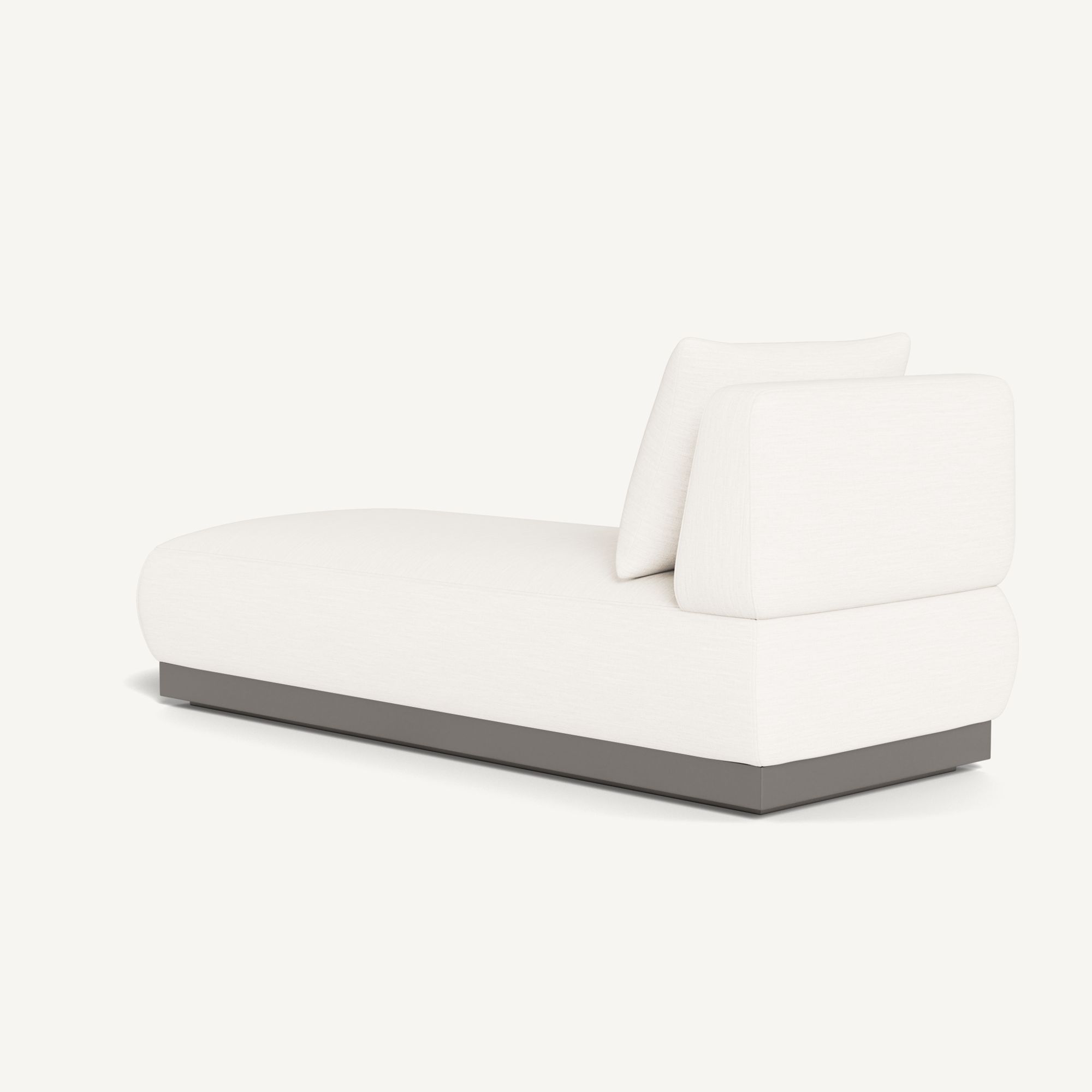 Harbour Amalfi Armless Chaise - Aluminum Taupe / Panama Blanco