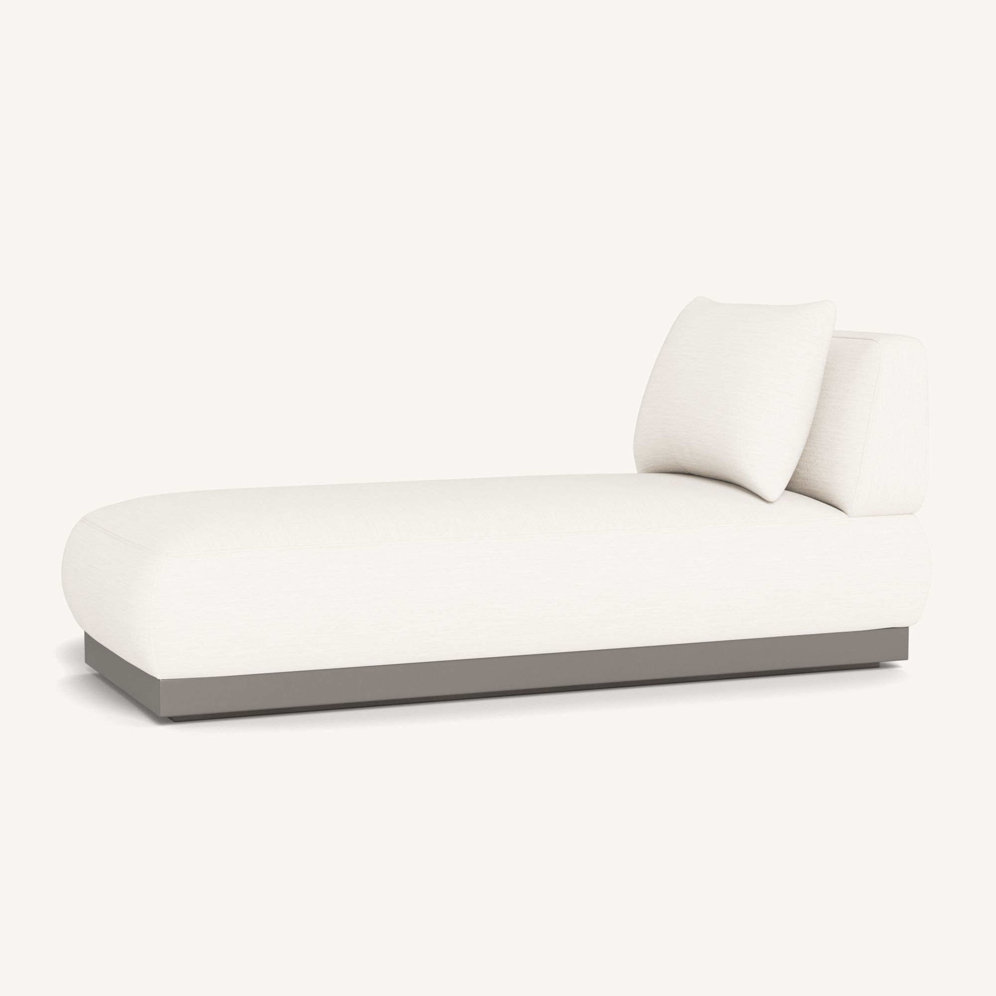 Harbour Amalfi Armless Chaise - Aluminum Taupe / Panama Blanco