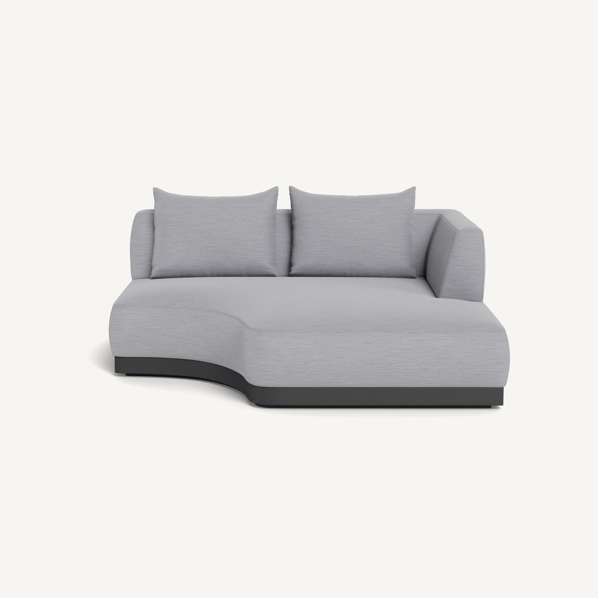 Harbour Amalfi Curved Chaise Right - Aluminum Asteroid / Panama Cloud