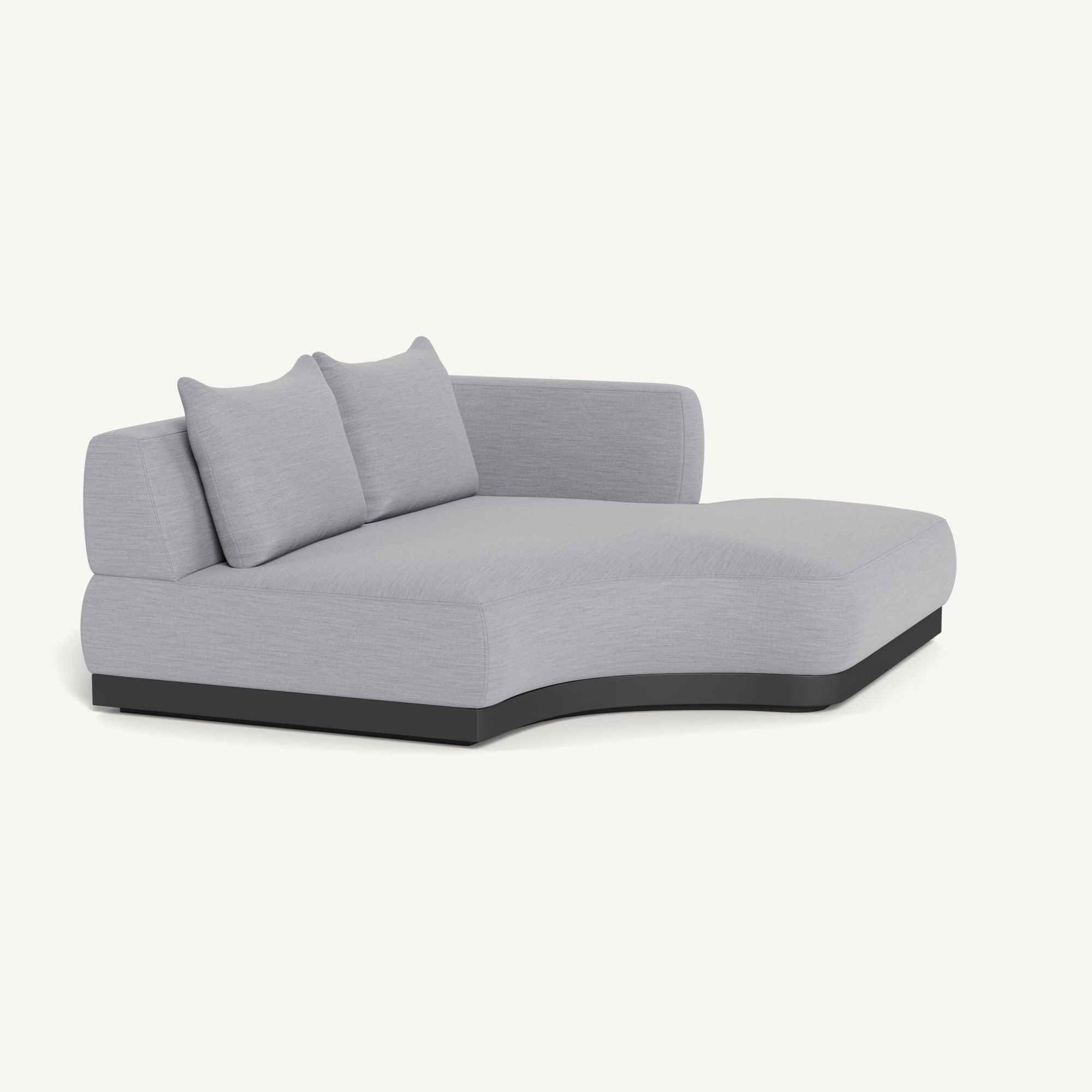 Harbour Amalfi Curved Chaise Right - Aluminum Asteroid / Panama Cloud