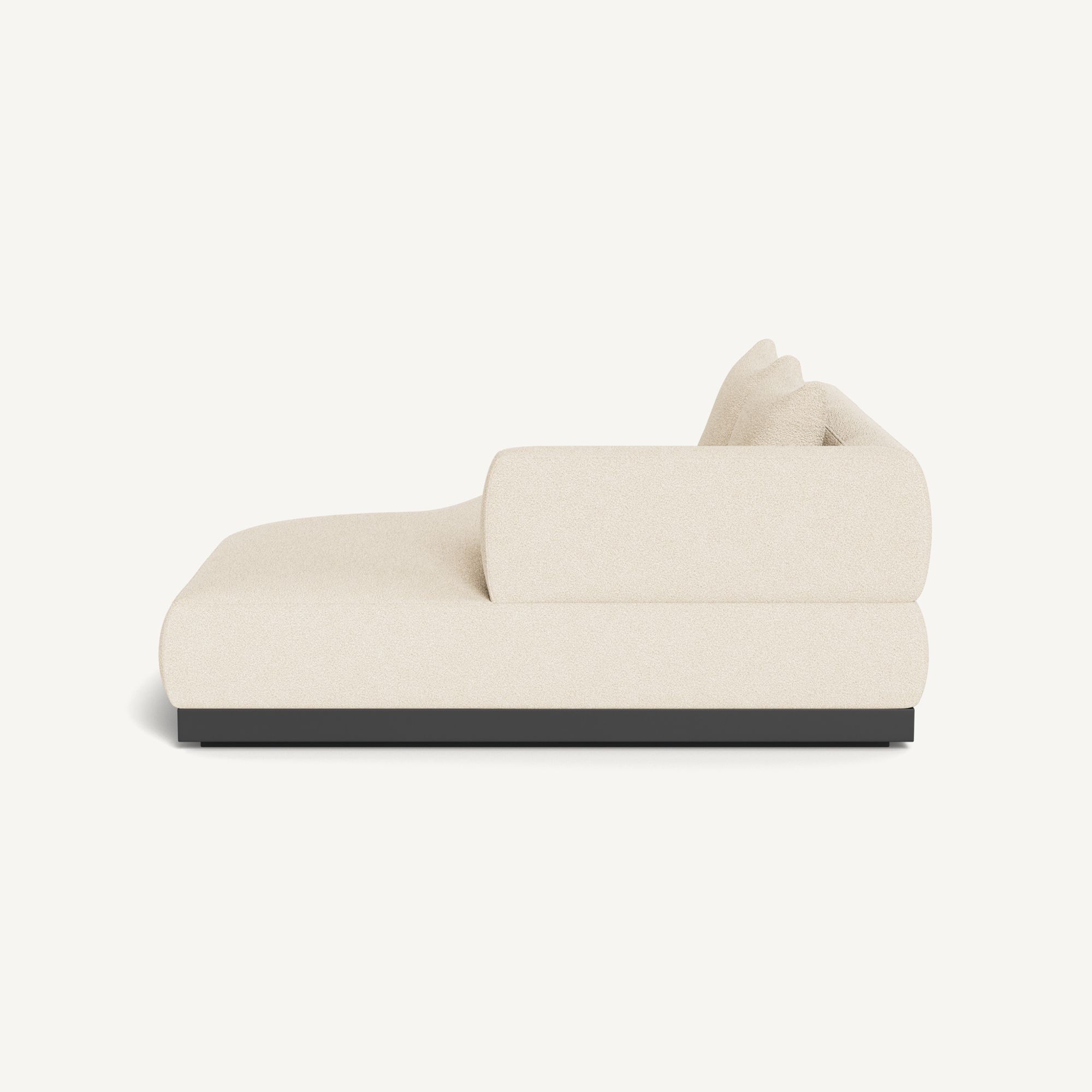 Harbour Amalfi Curved Chaise Right - Aluminum Asteroid / Riviera Sand