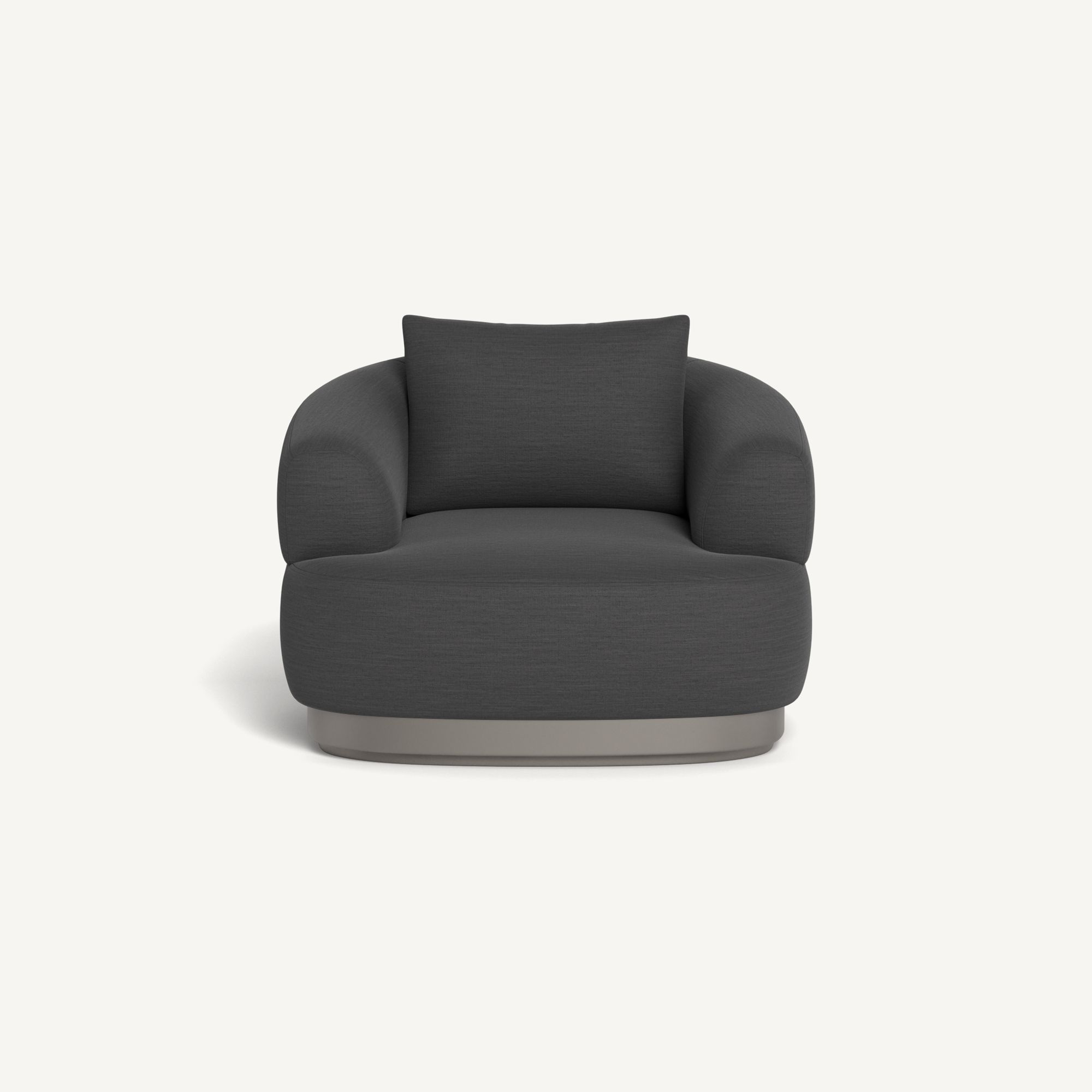 Harbour Amalfi Swivel Lounge Chair - Aluminum Taupe / Panama Grafito