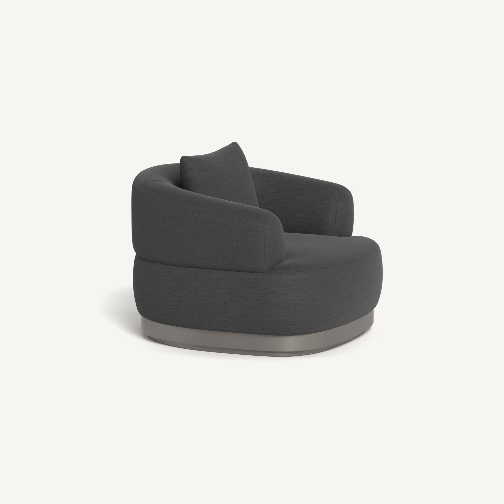 Harbour Amalfi Swivel Lounge Chair - Aluminum Taupe / Panama Grafito