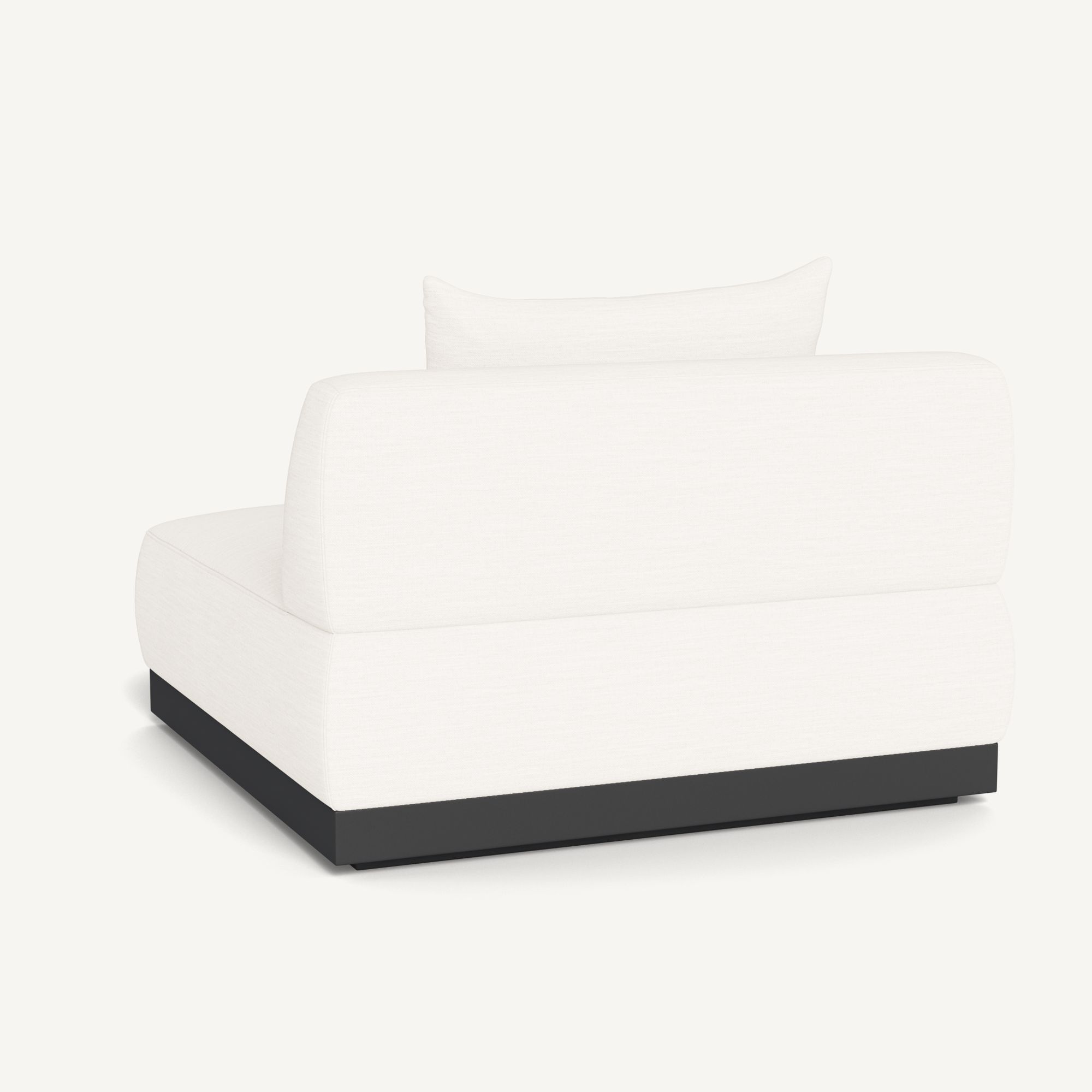 Harbour Amalfi Swivel Armless Chair - Aluminum Asteroid / Panama Blanco