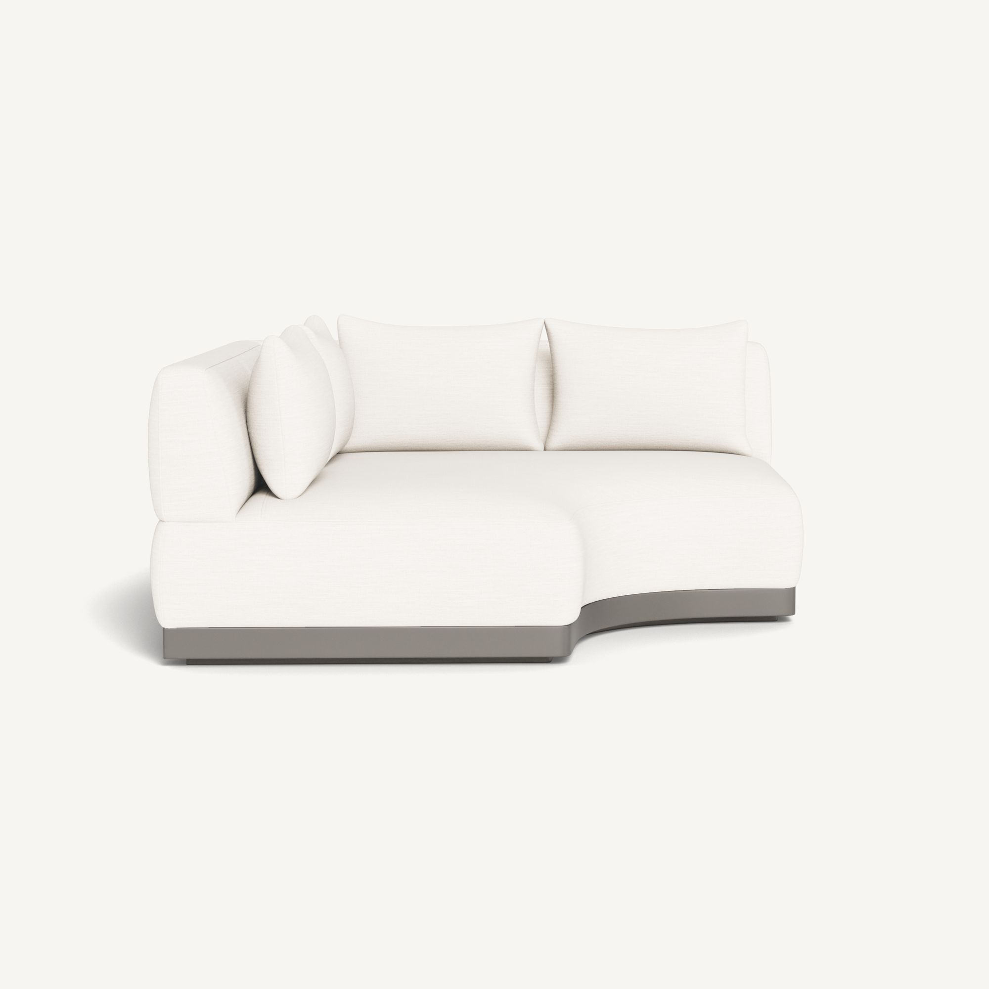 Harbour Amalfi Curved Corner - Aluminum Taupe / Panama Blanco