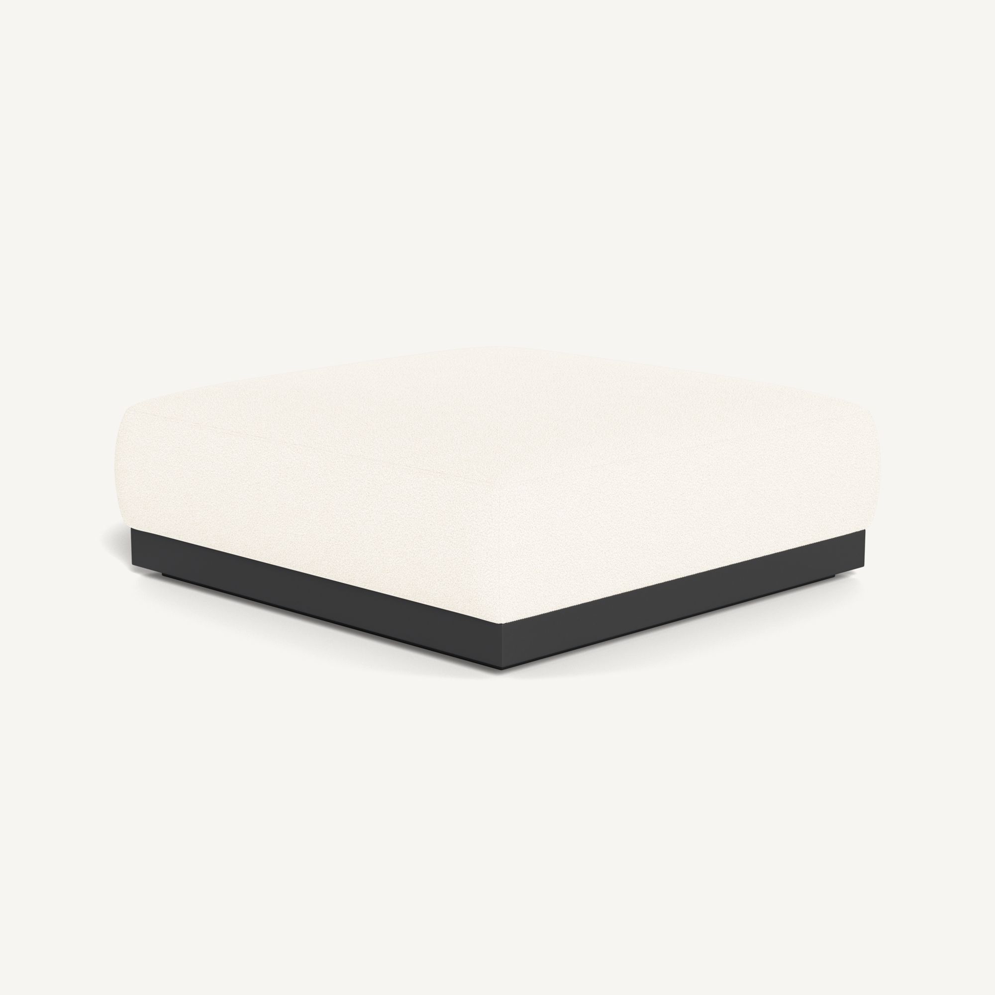 Harbour Amalfi Ottoman - Aluminum Asteroid / Riviera Ivory