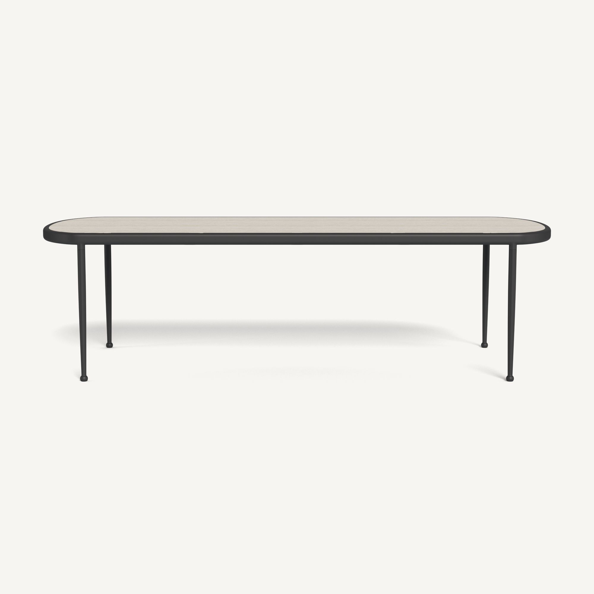 Harbour Andre Rectangle Dining Table - Aluminum Asteroid / Travertine Natural