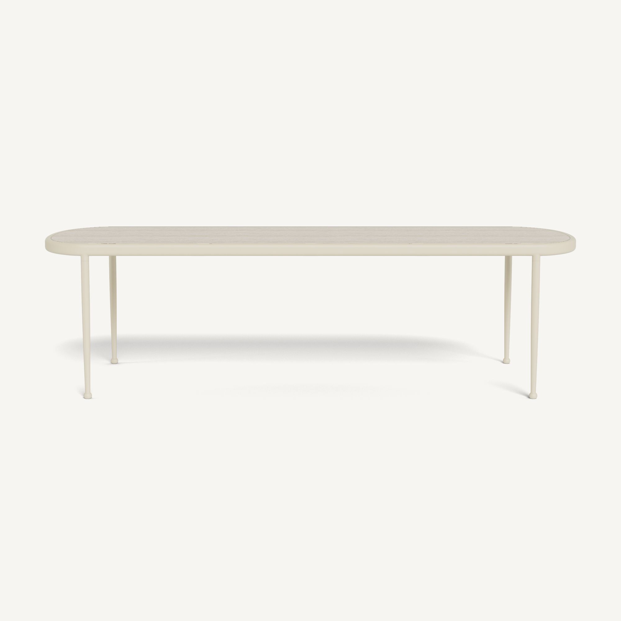 Harbour Andre Rectangle Dining Table - Aluminum Bone / Travertine Natural