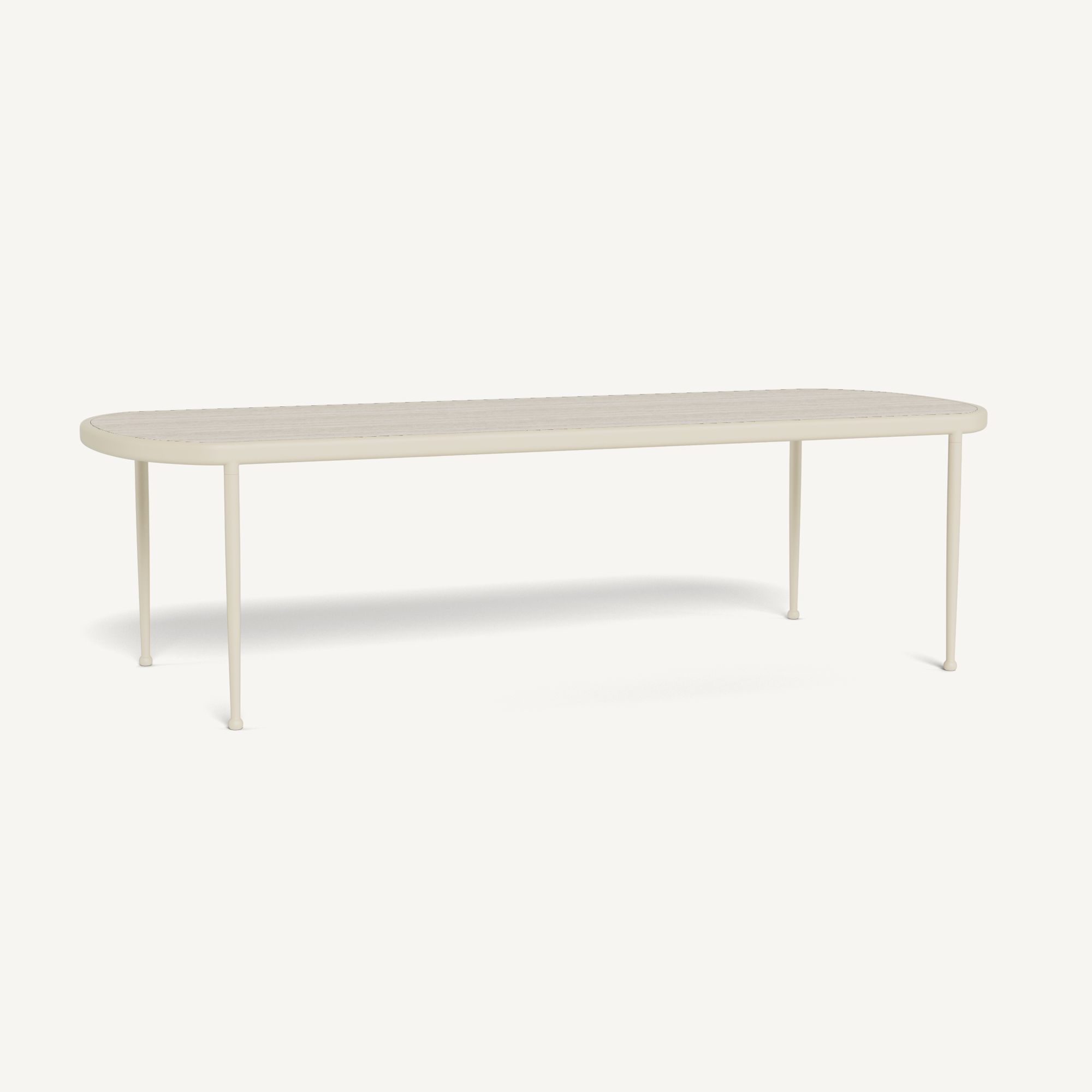 Harbour Andre Rectangle Dining Table - Aluminum Bone / Travertine Natural