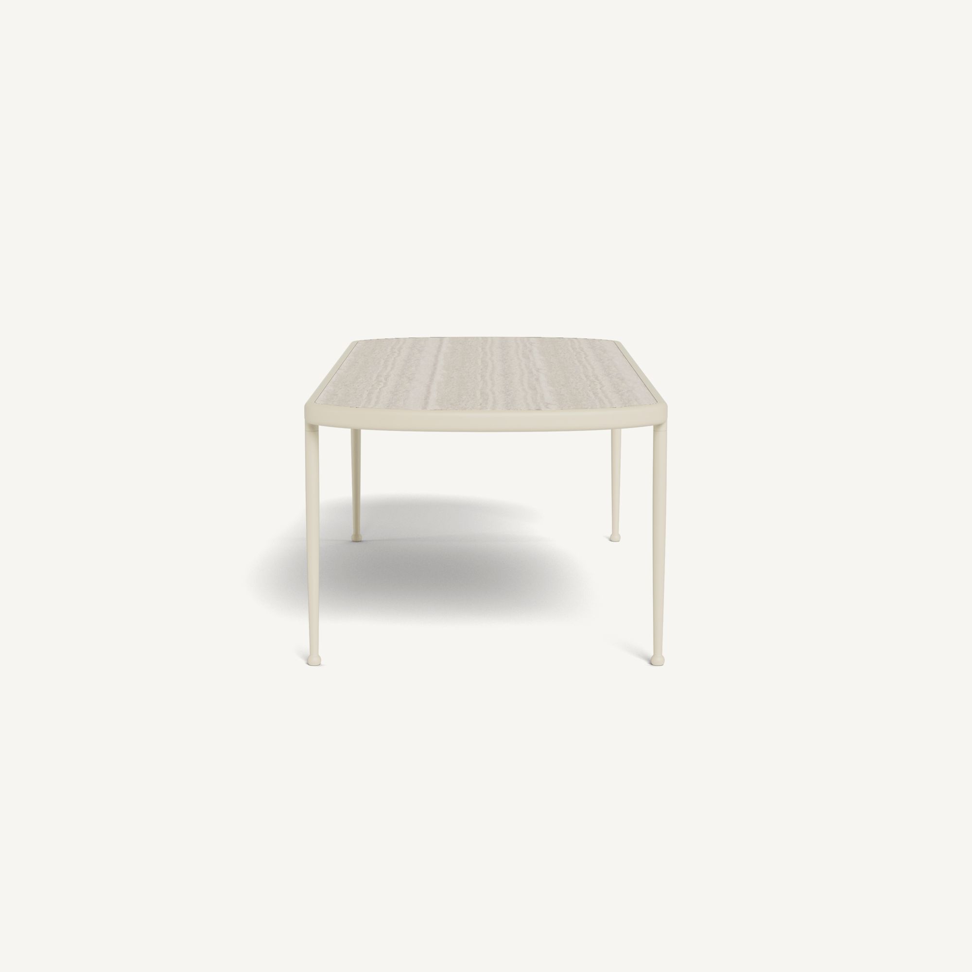 Harbour Andre Rectangle Dining Table - Aluminum Bone / Travertine Natural