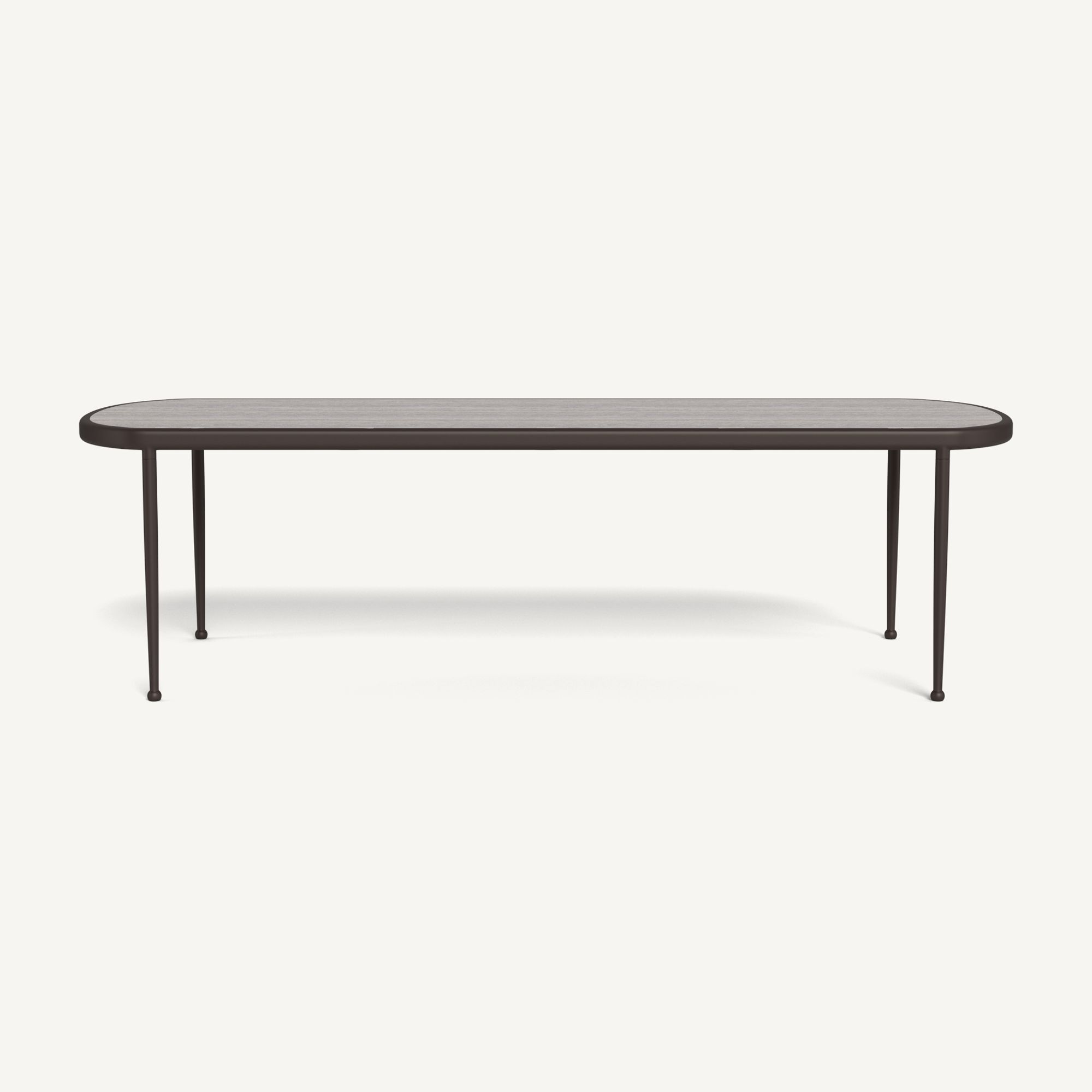 Harbour Andre Rectangle Dining Table - Aluminum Bronze / Travertine Dark Gray