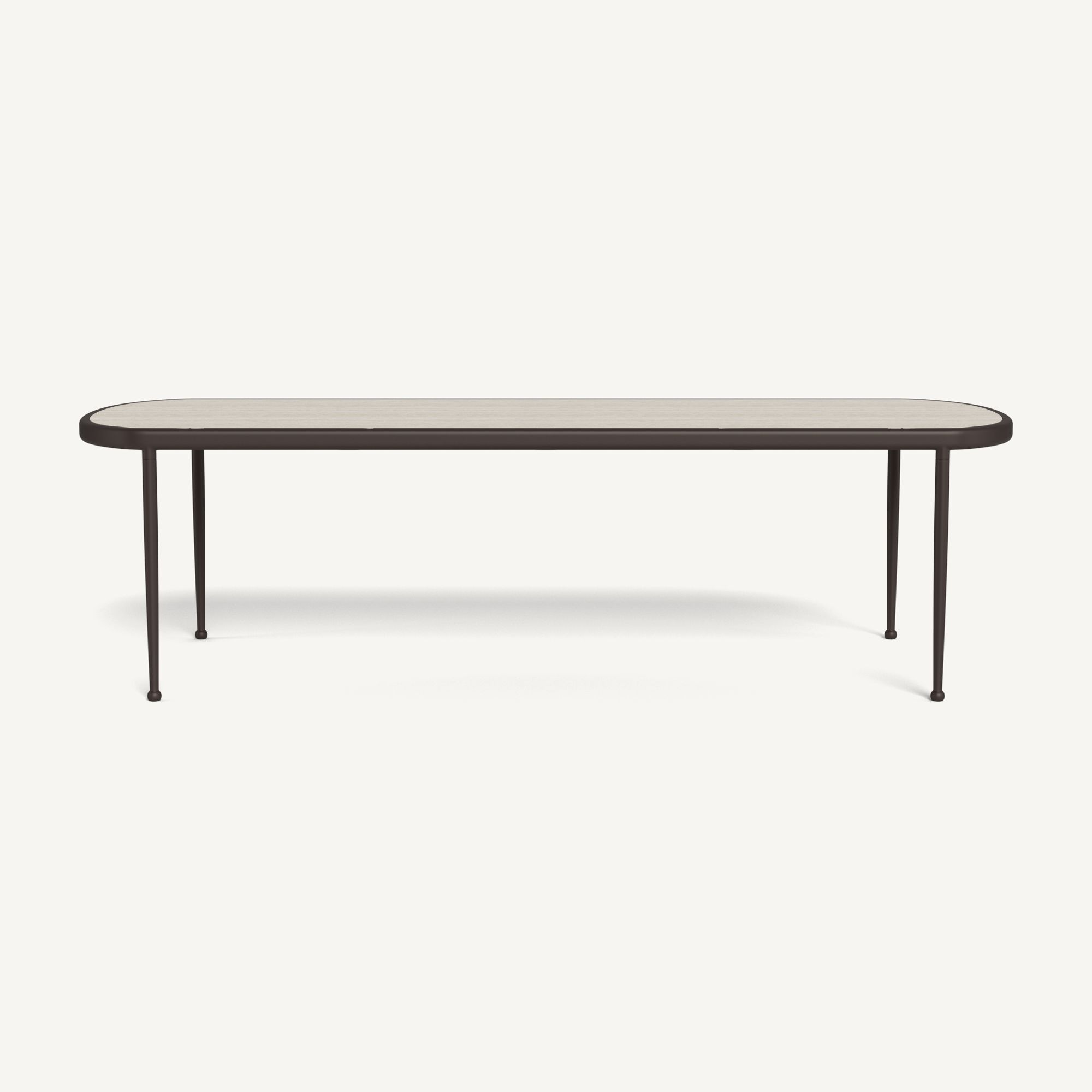 Harbour Andre Rectangle Dining Table - Aluminum Bronze / Travertine Natural