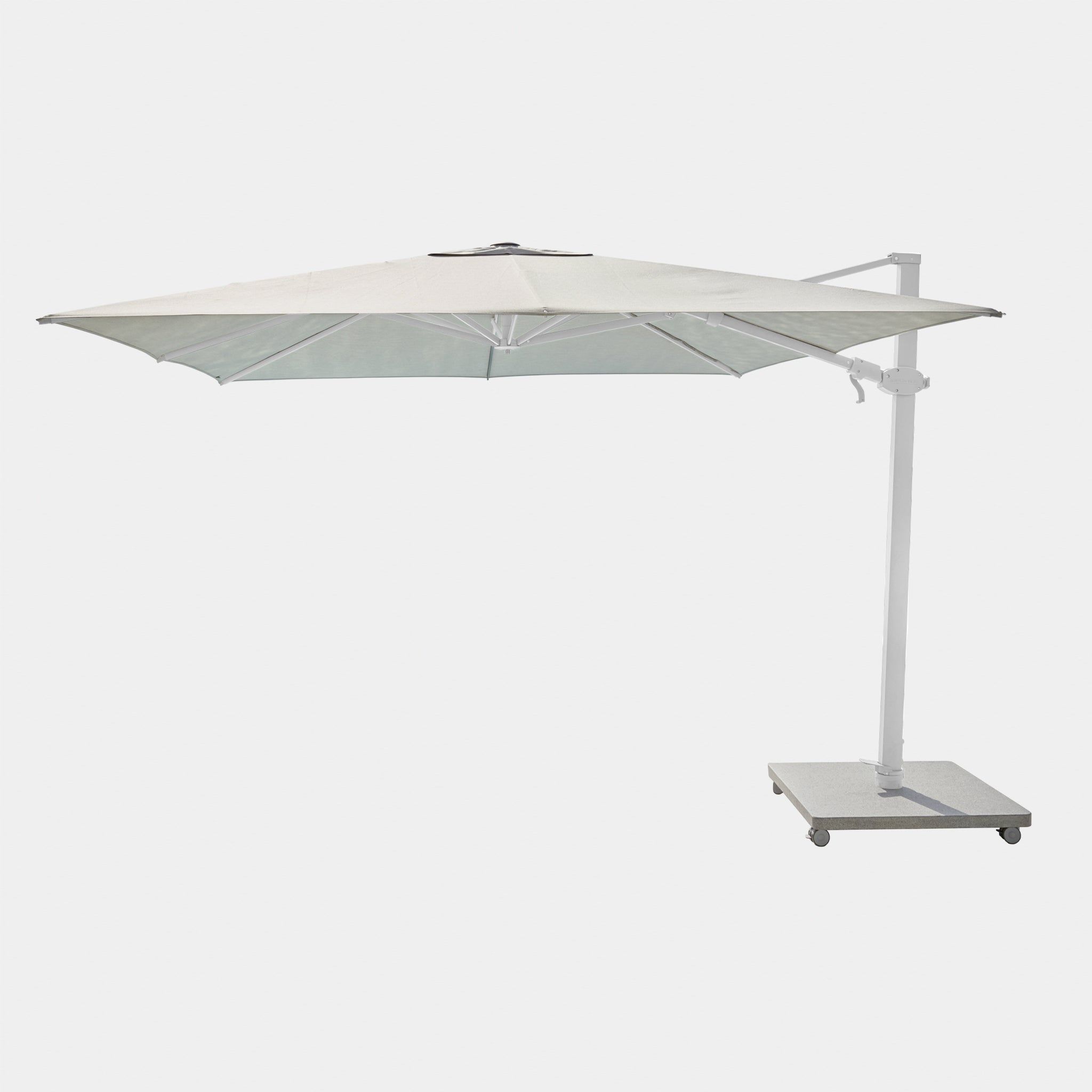 Harbour Antego Cantilever Umbrella (Stone Base Sold Separately) - Aluminum White / Natural