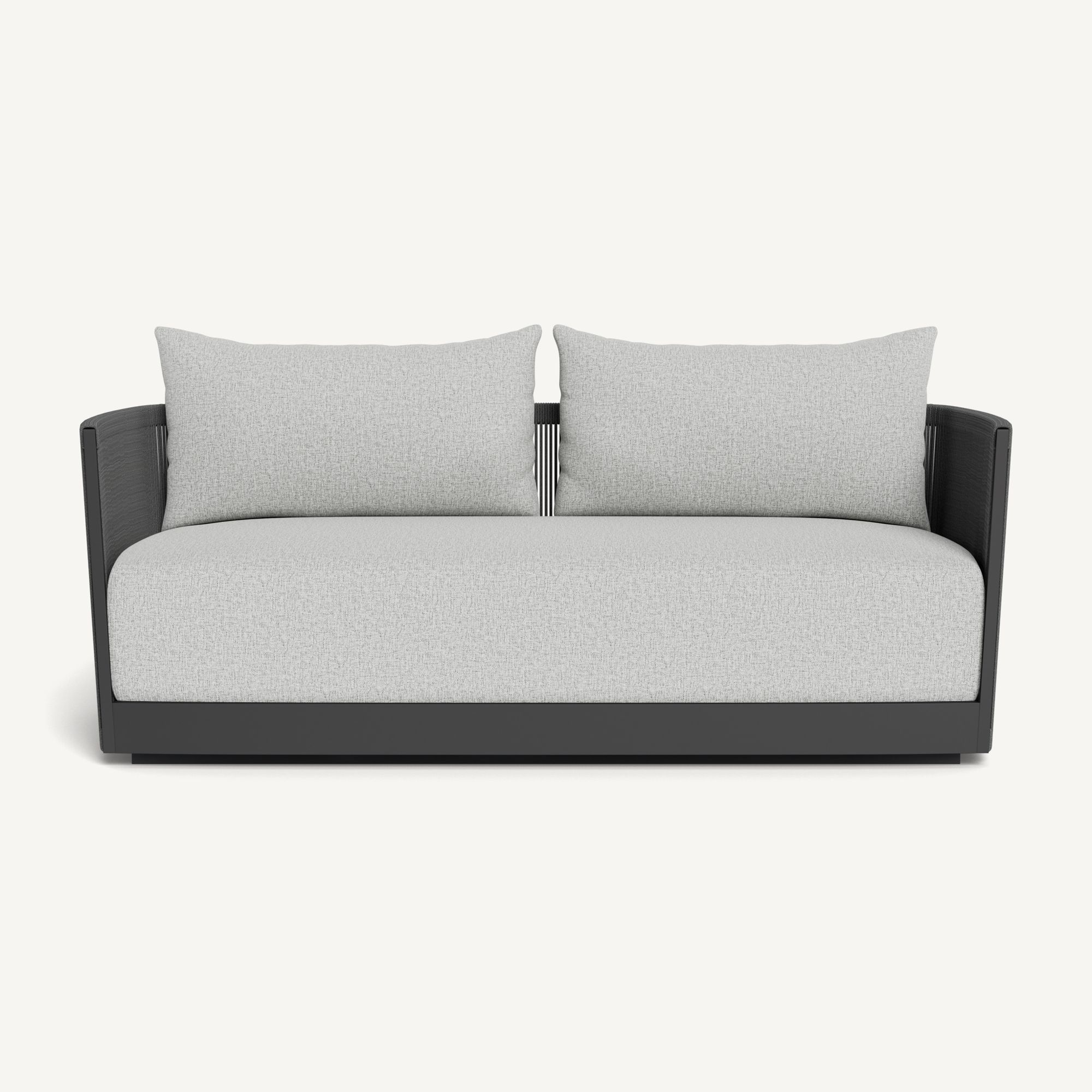 Harbour Antigua 2 Seat Sofa - Aluminum Asteroid / Copacabana Sand / Rope Dark Gray
