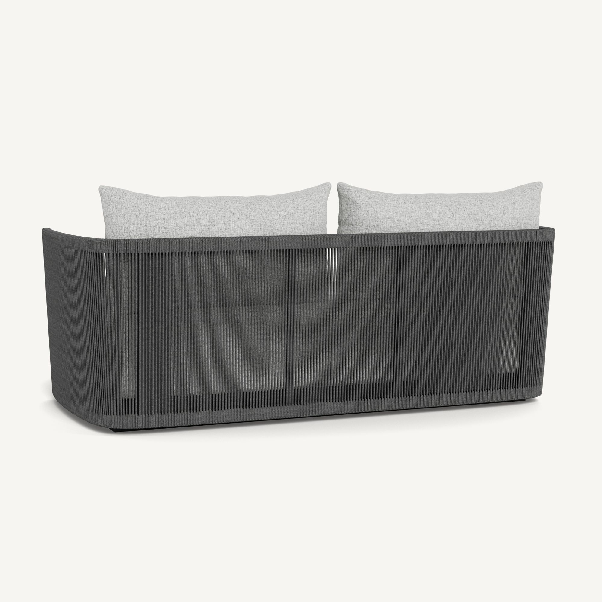 Harbour Antigua 2 Seat Sofa - Aluminum Asteroid / Copacabana Sand / Rope Dark Gray