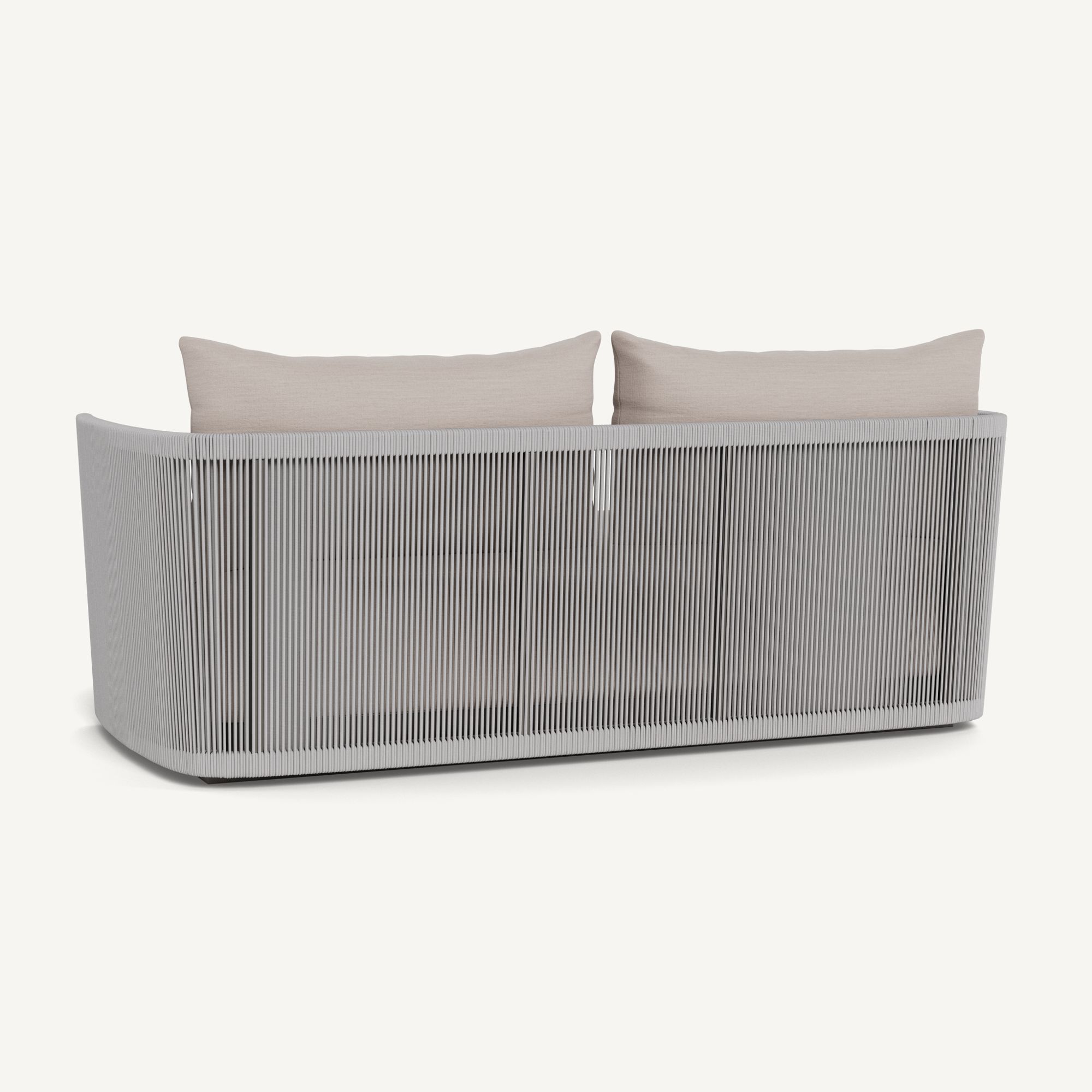 Harbour Antigua 2 Seat Sofa - Aluminum Taupe / Panama Marble / Rope Light Gray