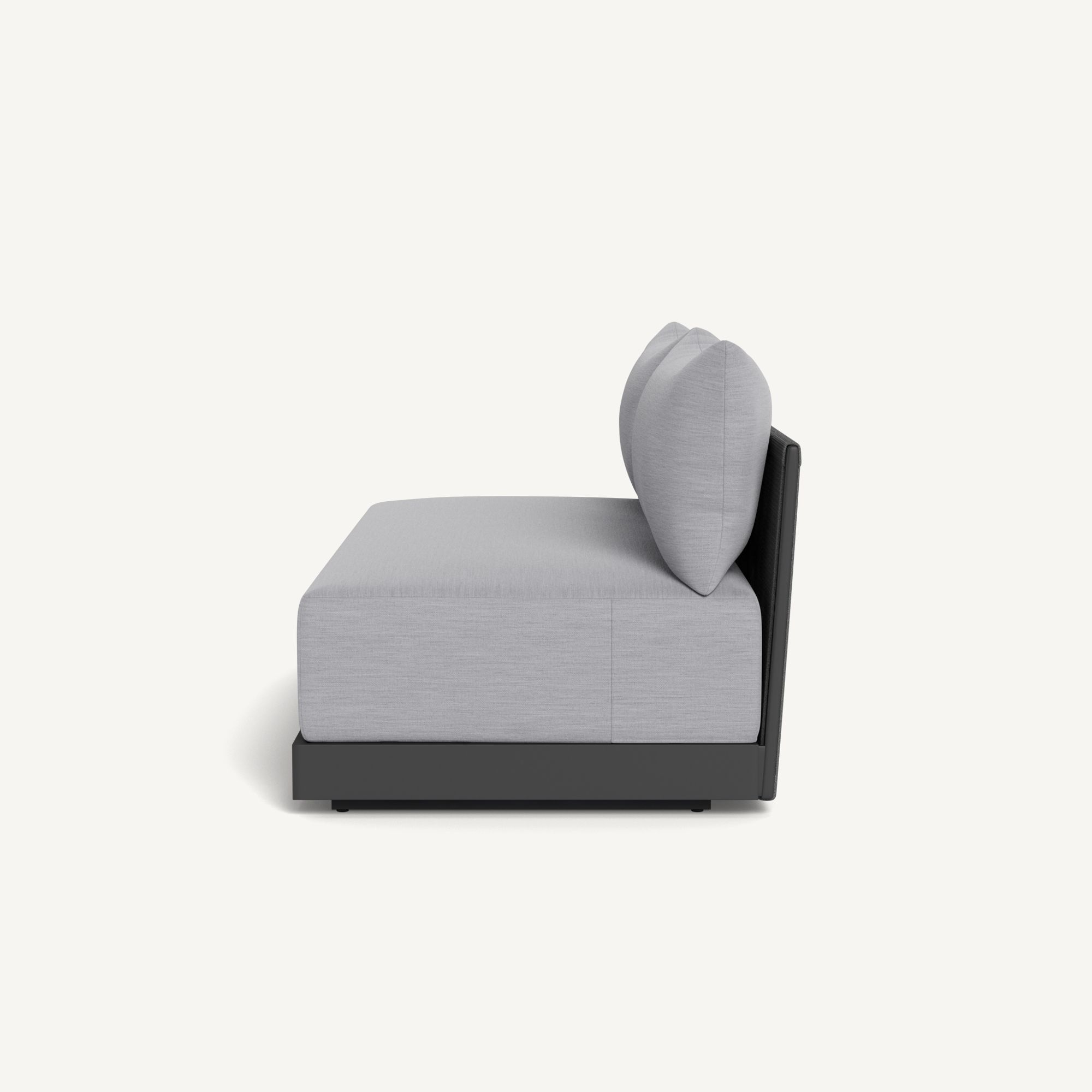 Harbour Antigua 2 Seat Armless Sofa - Aluminum Asteroid / Panama Cloud / Rope Dark Gray